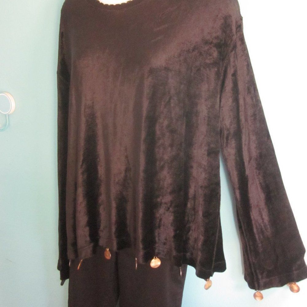Sonia Rykiel Sonia Rykiel Black Velvet Pullover w/ Medallions L Size L / US 10 / IT 46 - 5 Thumbnail