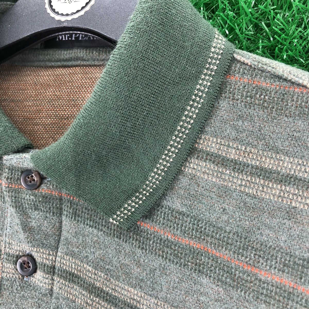 Designer × Japanese Brand × Vintage Vintage 90's Polo Knit Shirt Striped by Mr.Peal Size US L / EU 52-54 / 3 - 8 Thumbnail