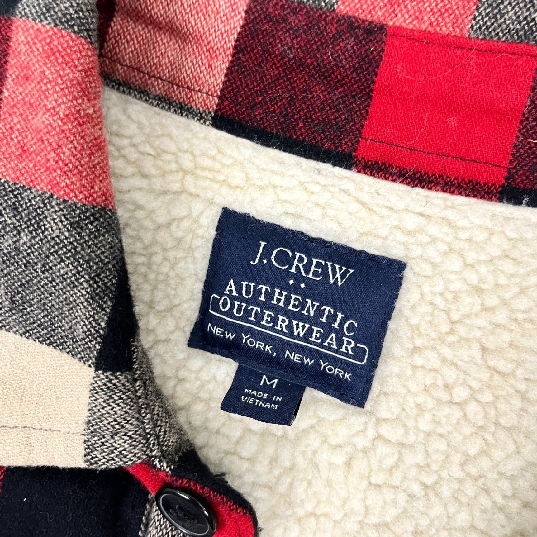 J.Crew VINTAGE J.CREW SHERPA LINED FLANNEL SHIRT JACKET Mens M Plaid Heavy Workwear Shacket L/S Size US M / EU 48-50 / 2 - 2 Thumbnail