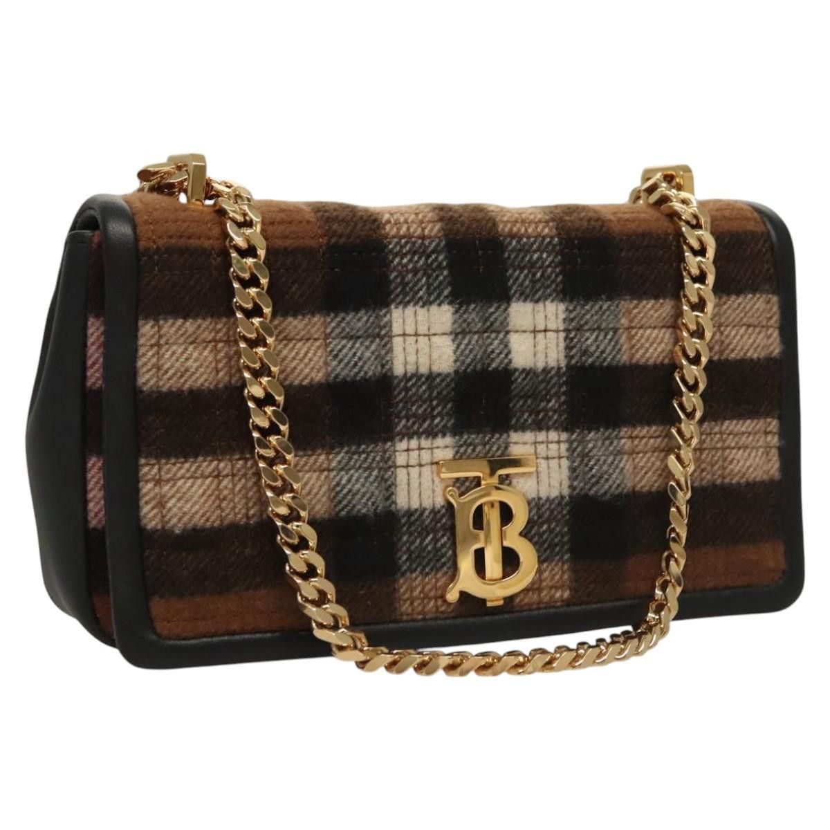 Burberry Lola Shoulder Bag Quilted House Check Cashmere