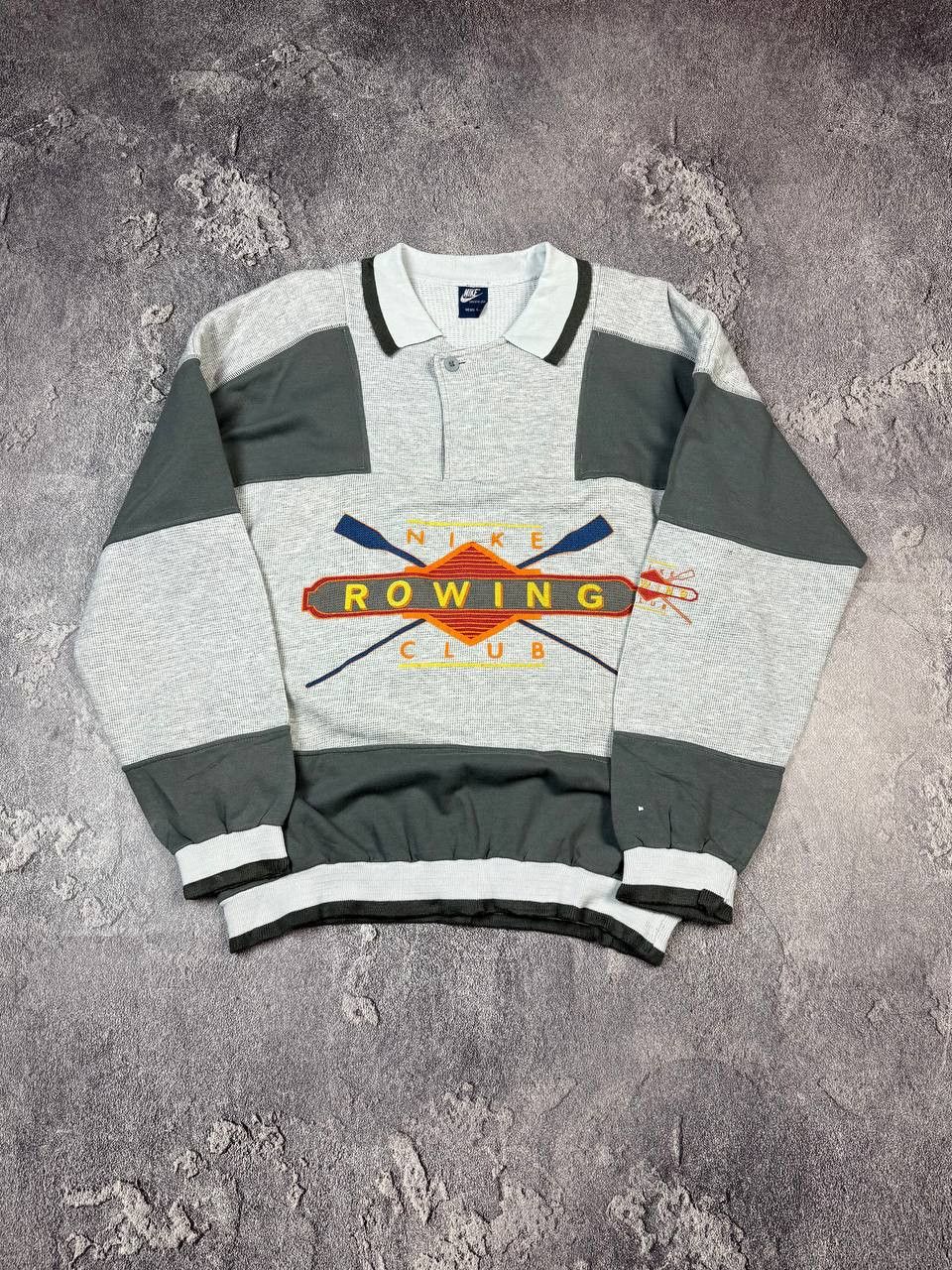 Nike Vintage 80s Nike Rowing Club Grey Sweatshirt Retro Sportwear Size US L / EU 52-54 / 3 - 2 Thumbnail
