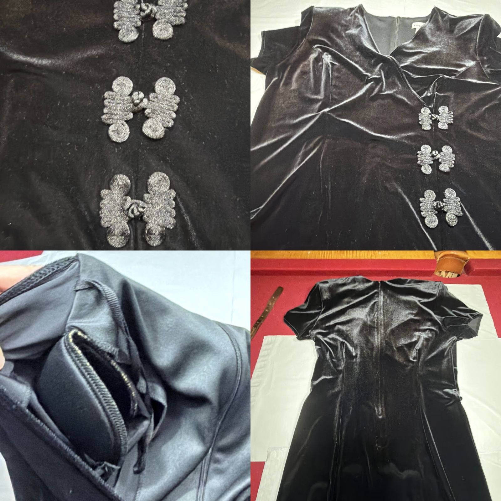 Velvet VINTAGE Black Velvet Gown Short Sleeve V-Neck Wrap Maxi Front Slit Women’s Size 14 Dresses Size 36" / US 14 / IT 50 - 10 Thumbnail