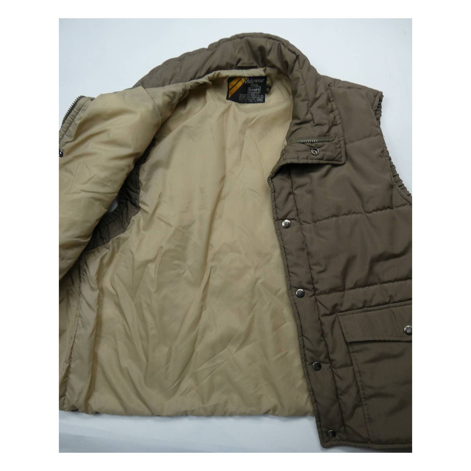 Sears vintage Outerwear by SEARS puffer vest, XL, brown Size US XL / EU 56 / 4 - 2 Thumbnail
