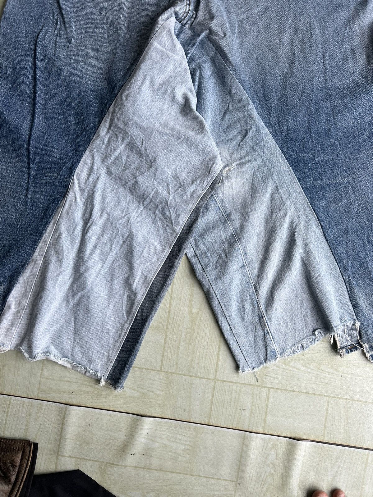 Levi's Vintage Clothing RARE Levi's 501 Reconstructed Baggy Jeans Suspender Overall Size US 38 / EU 54 - 15 Thumbnail