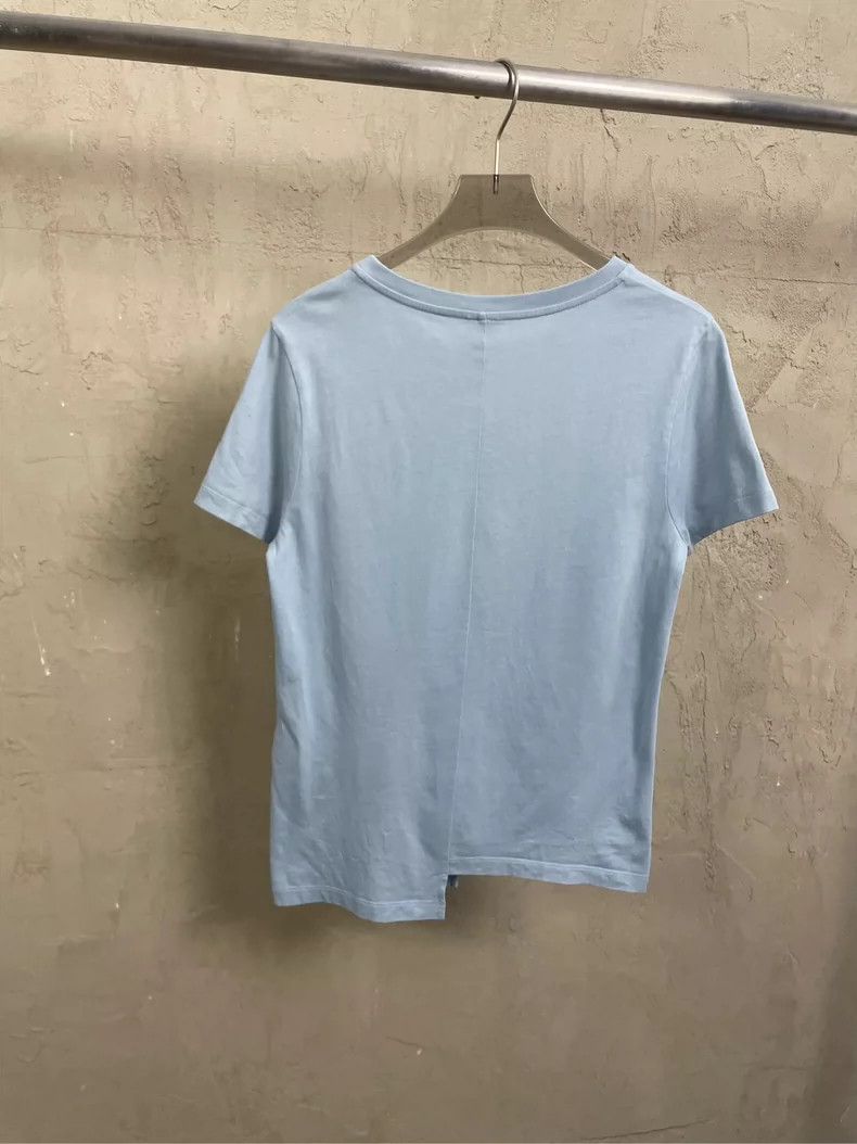 Loewe loewe Blue embroidered small logo irregular hem short sleev Size US M / EU 48-50 / 2 - 2 Thumbnail