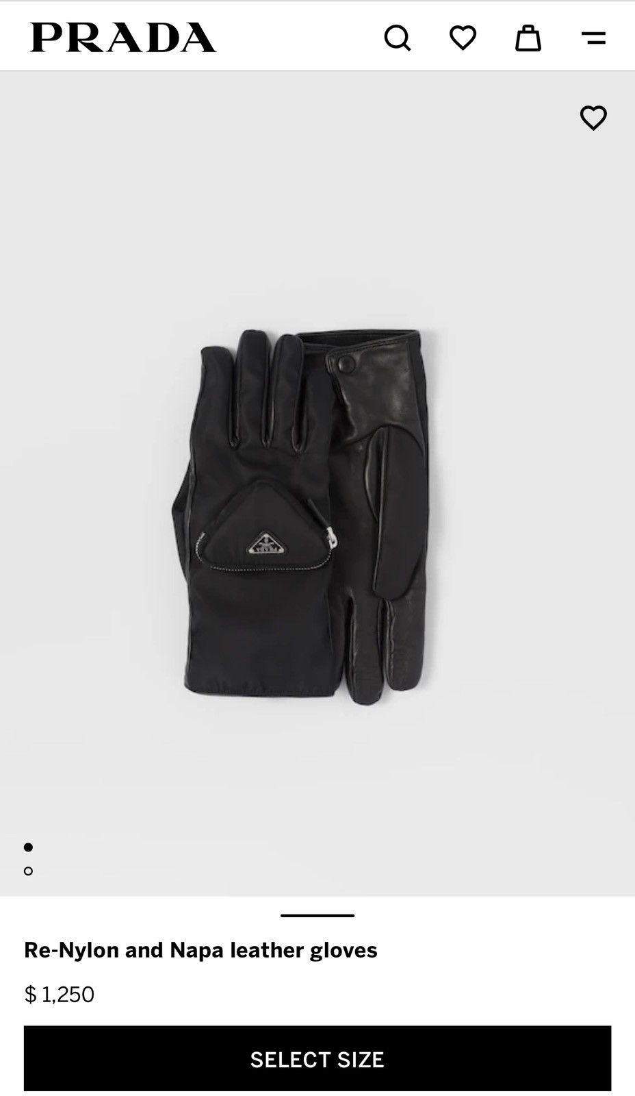 Prada × Raf Simons FW21 Prada Re-Nylon and Napa Leather hybrid gloves Size ONE SIZE - 2 Thumbnail