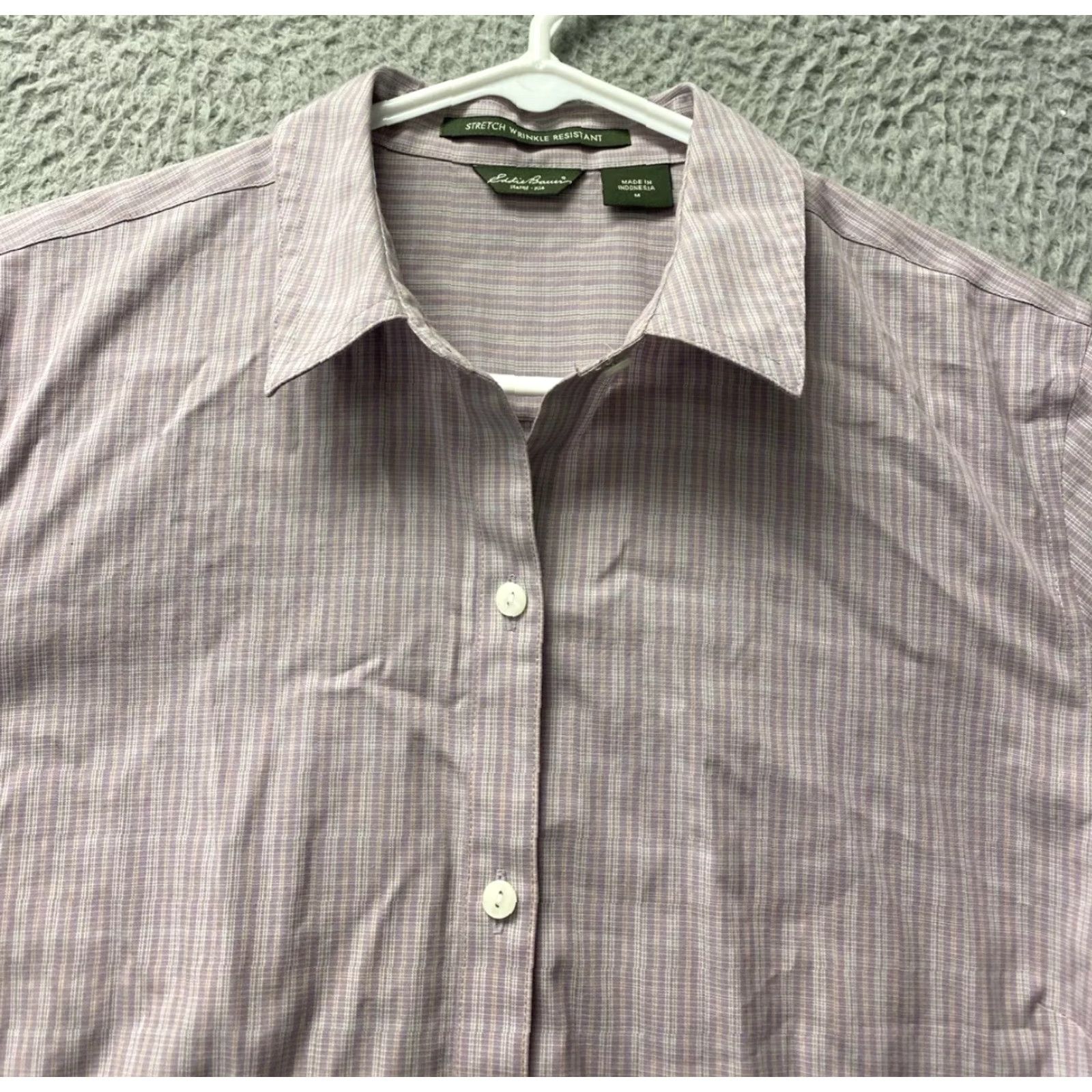 Eddie Bauer Eddie Bauer Shirt Women Purple Long Sleeve Button-Up M Small Check Clothing Womens Medium Purple Check Shirt Size M / US 6-8 / IT 42-44 - 3 Thumbnail