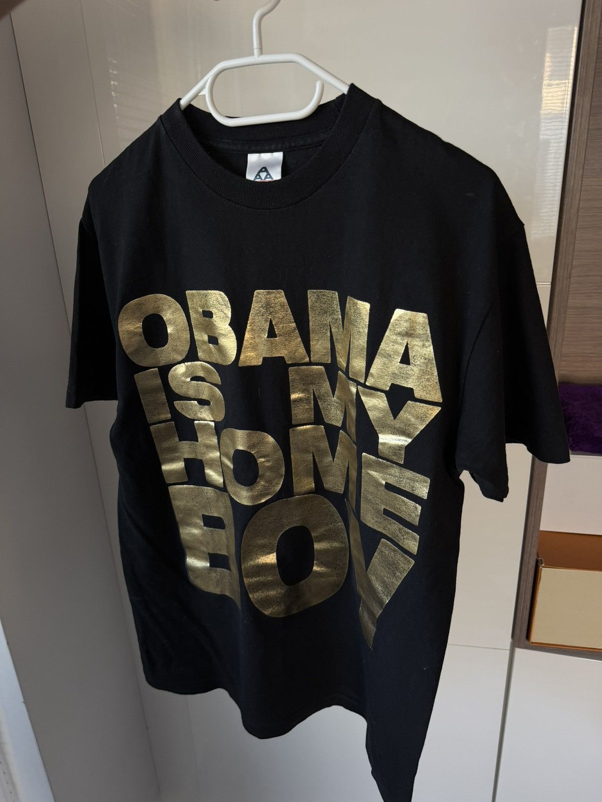 AAA OBAMA IS MY HOME BOY SHINE GOLD TEE Size US M / EU 48-50 / 2 - 2 Thumbnail