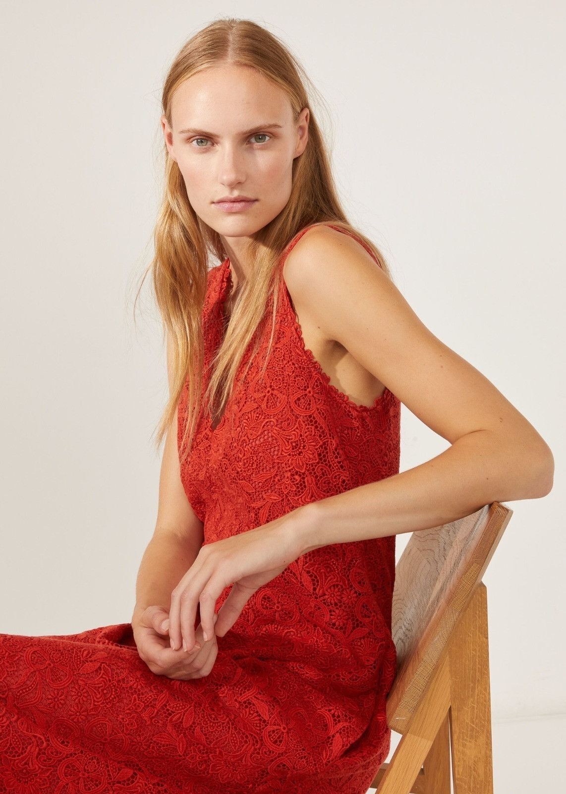 Loro Piana o1srvl11e0824 Ameena Infinite Macrame Maxi Dress in Red Size L / US 10 / IT 46 - 5 Thumbnail