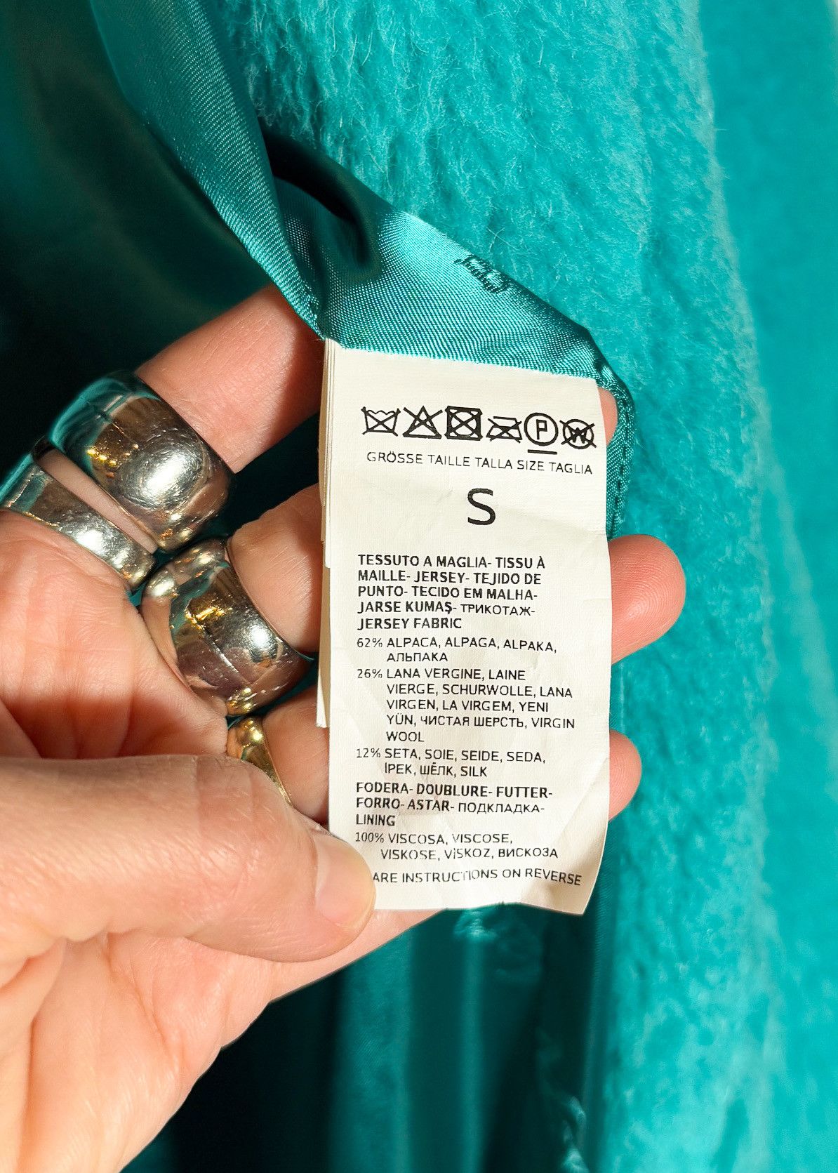Max Mara MaxMara Turquoise Teddy Bear Icon Alpaca Blend Coat Size S / US 4 / IT 40 - 8 Thumbnail