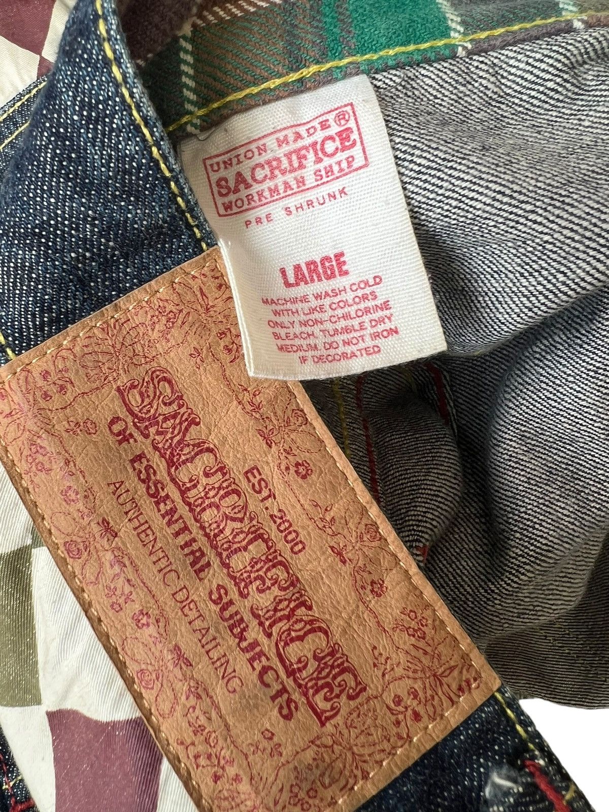 Vintage Vintage SACRIFICE Japan Union Made Hybrid Denim Jeans Size US 34 / EU 50 - 23 Thumbnail