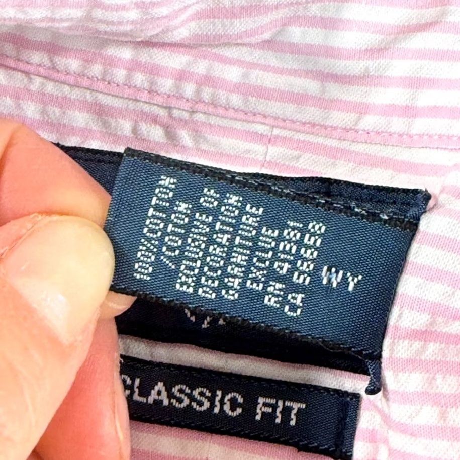 Polo Ralph Lauren Polo Ralph Lauren Classic Fit Seersucker Shirt Pink Stripe Men XL Green Pony Button-Up Shirt Women? Mens Size US XL / EU 56 / 4 - 6 Thumbnail