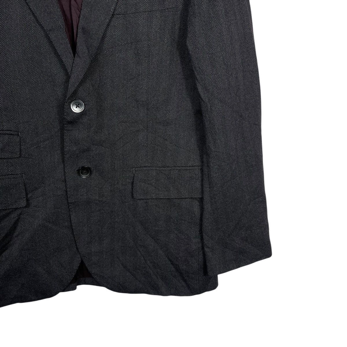Beams Plus Beams Heart Men’s Herringbone Blazer Jacket Grey 2 Button Size 42R - 6 Thumbnail