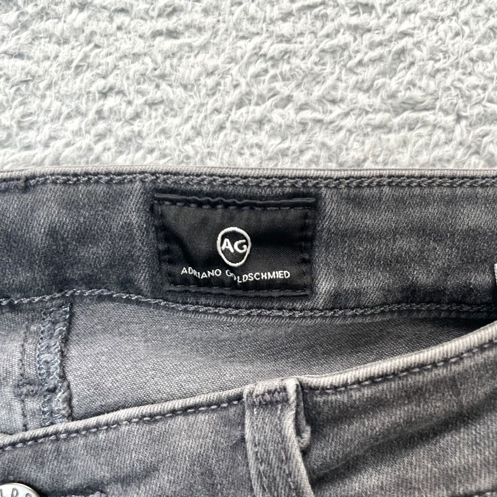 Vintage AG Adriano Goldschmied Jeans Womens 29R Gray Skinny Denim High Rise Stretch Leather? No Size 30" / US 8 / IT 44 - 5 Thumbnail