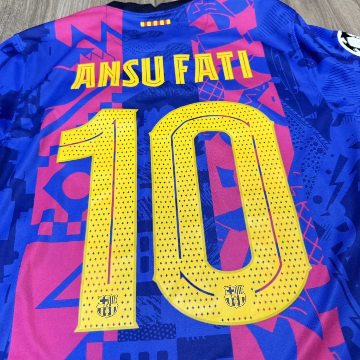 Nike Barcelona 21/22 third C/L shirt #10 Ansu Fati Size US S / EU 44-46 / 1 - 4 Thumbnail