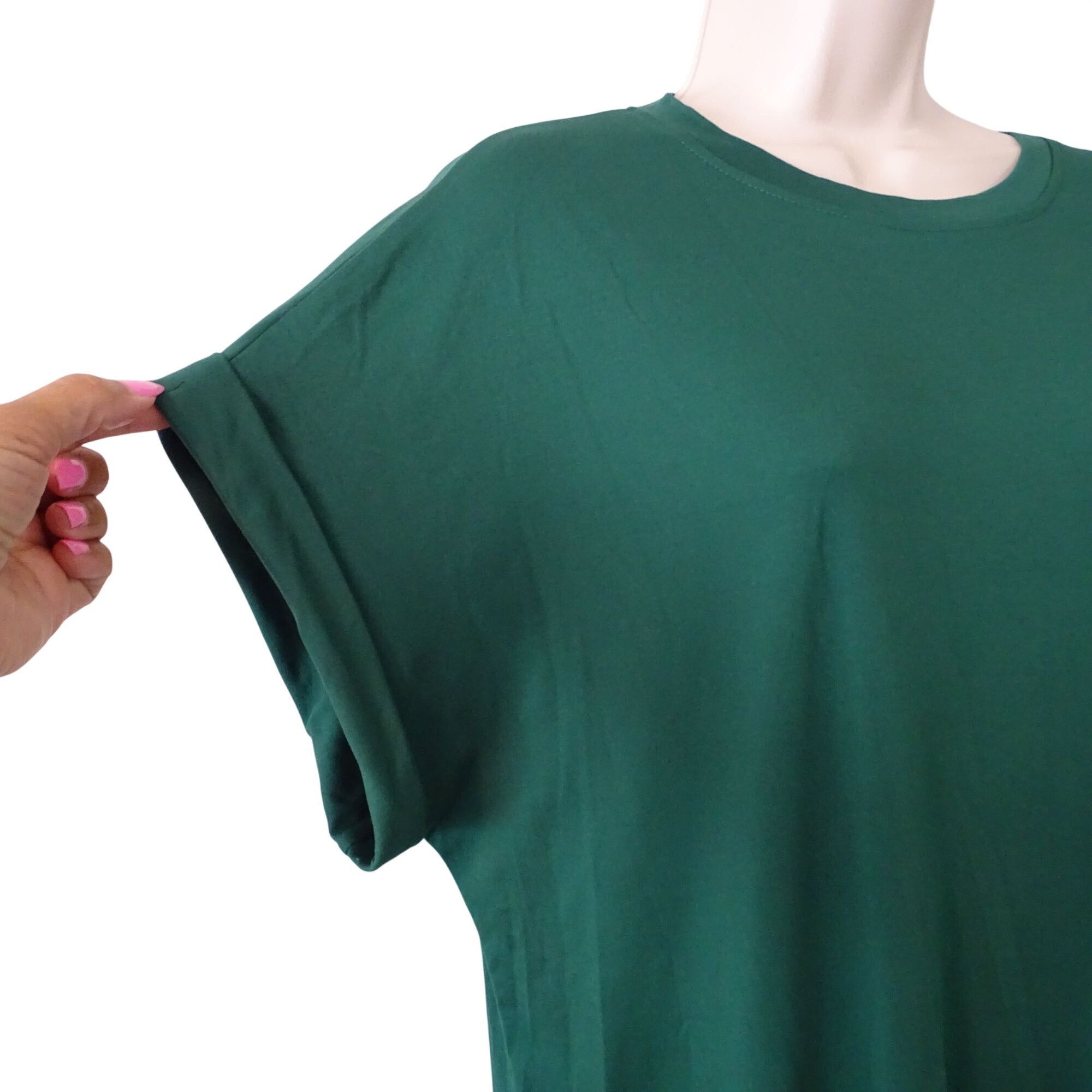 Shein Shein Green Short Sleeve Casual T-Shirt Dress Pockets Size M Size M / US 6-8 / IT 42-44 - 3 Thumbnail