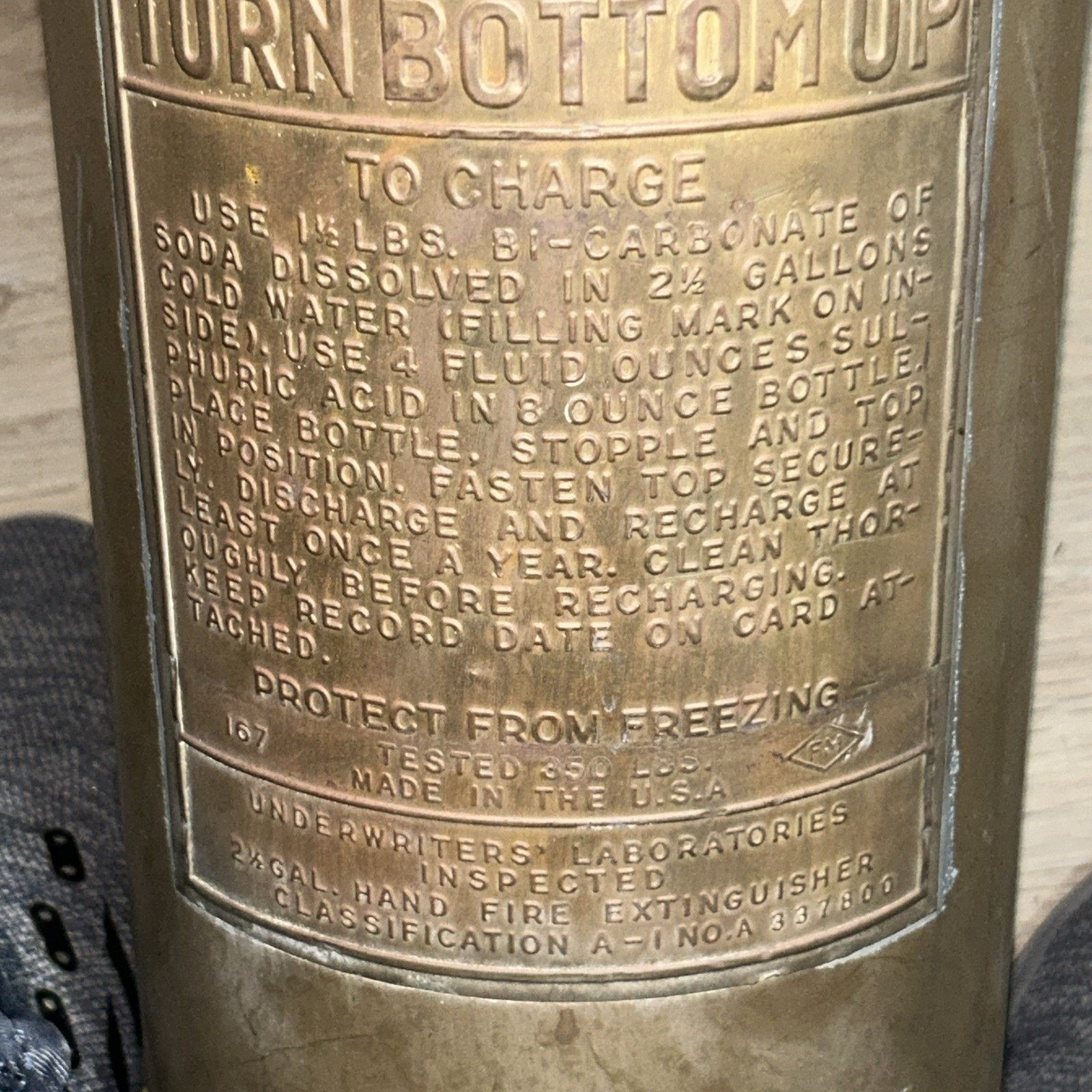 CHILDS Antique Childs Brass Fire Extinguisher Model DS 2 Foot Tall Size US XXL / EU 58 / 5 - 13 Thumbnail