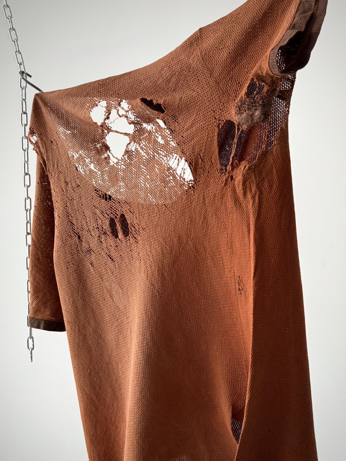 Vintage 1930s German Thrashed Avant Garde V-neck T-Shirt Size US S / EU 44-46 / 1 - 5 Thumbnail