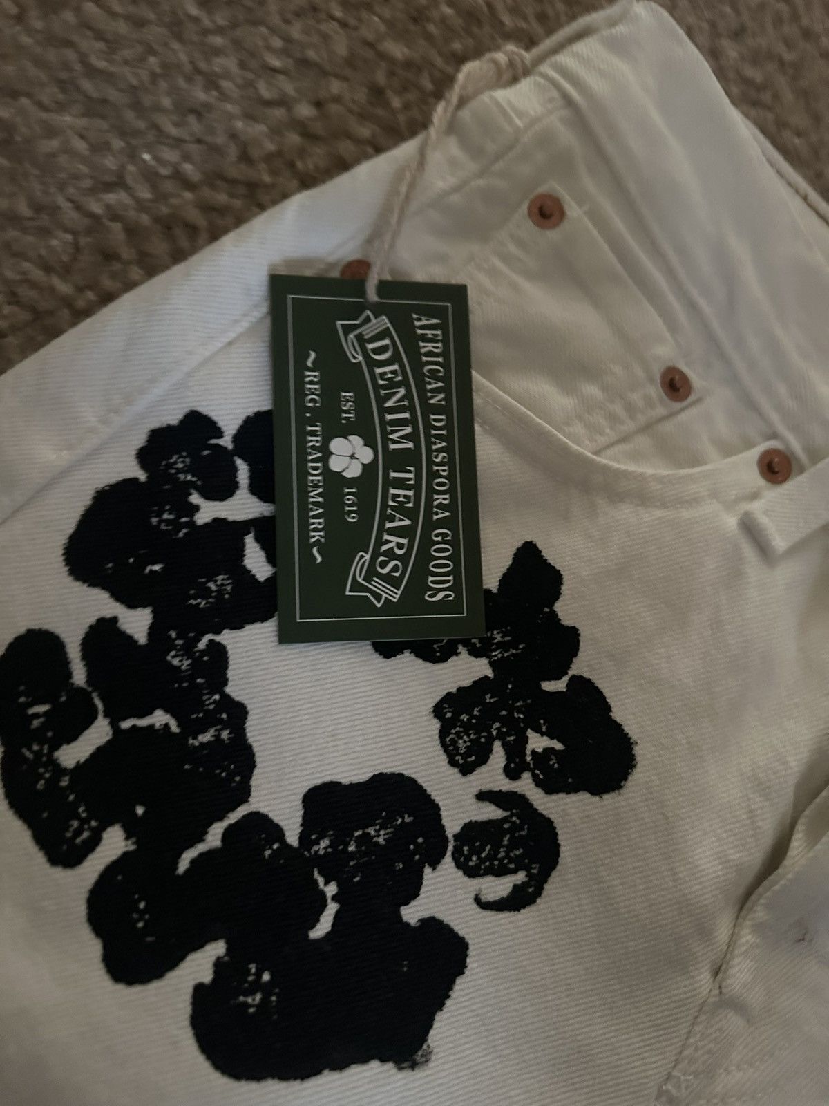 DENIM TEARS White Denim Tear Jeans Size 25" / US 0 / IT 36 - 4 Thumbnail