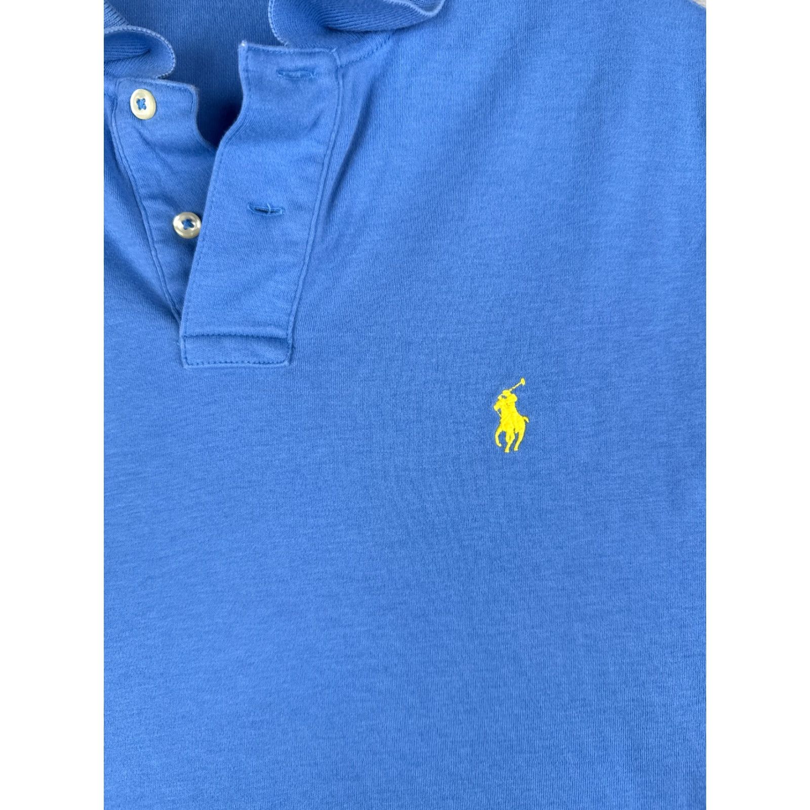 Ralph Lauren RALPH LAUREN Polo Shirt Men Medium Blue Cotton Jersey Slim Fit 70s Casual Size US M / EU 48-50 / 2 - 6 Thumbnail