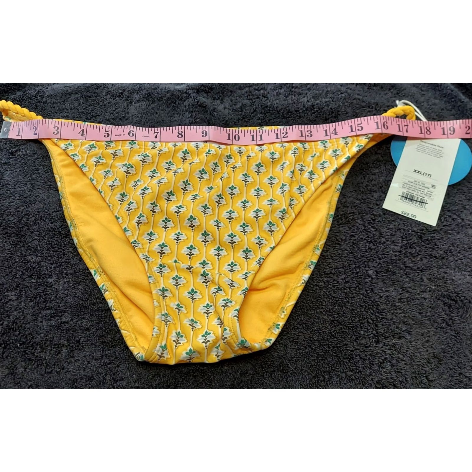 Vintage Target Rhode Bikini Bottoms XXl Yellow Floral Low Rise Cheeky Swimwear Juniors Two Piece Bottoms N/A Size 40" / US 18 - 7 Thumbnail