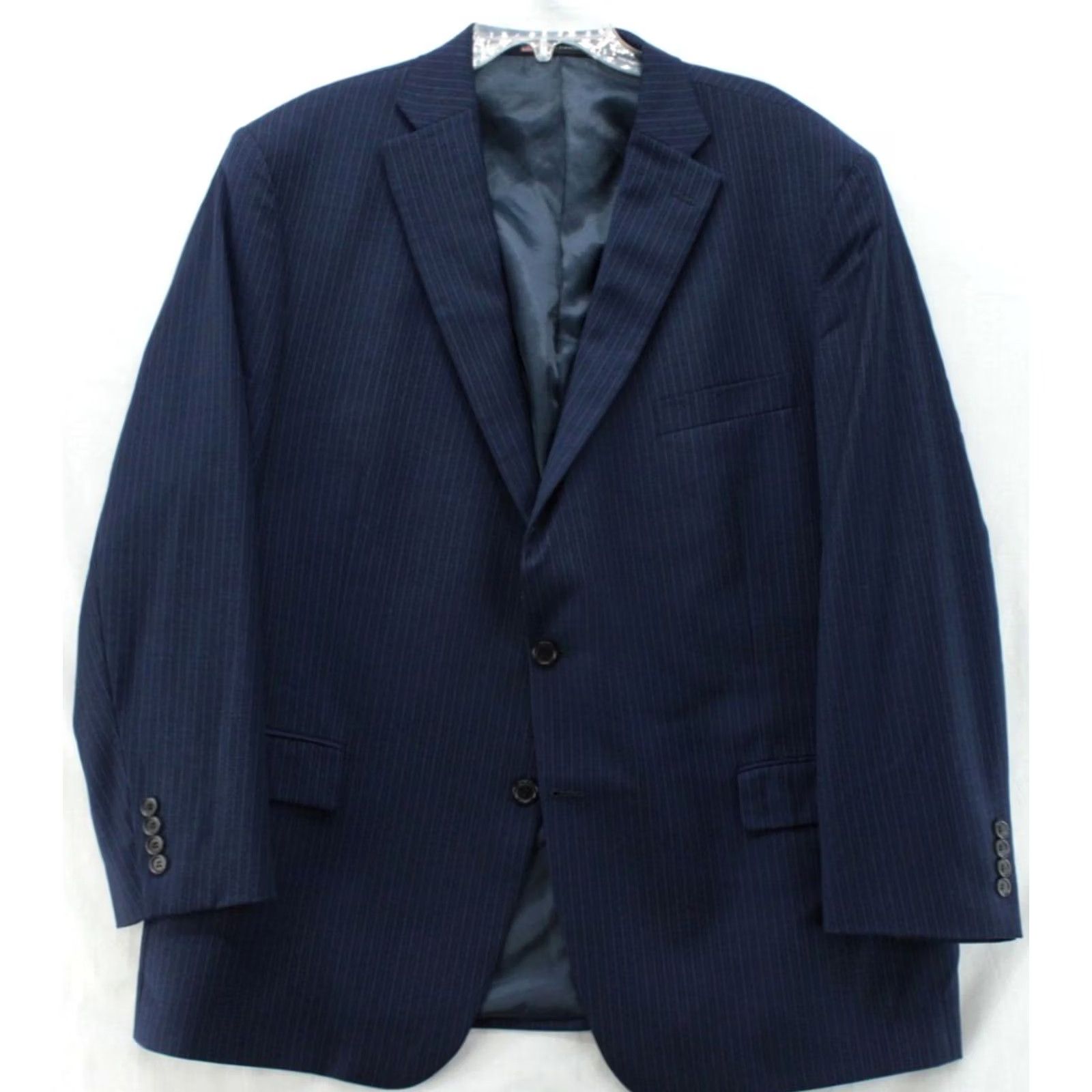 Hart Schaffner Marx Hart Schaffner Marx Blazer Jacket Single-Breasted 2-Button Navy Pin Stripe Wool 50R Men UTFVTG Vest? Size US M / EU 48-50 / 2 - 2 Thumbnail