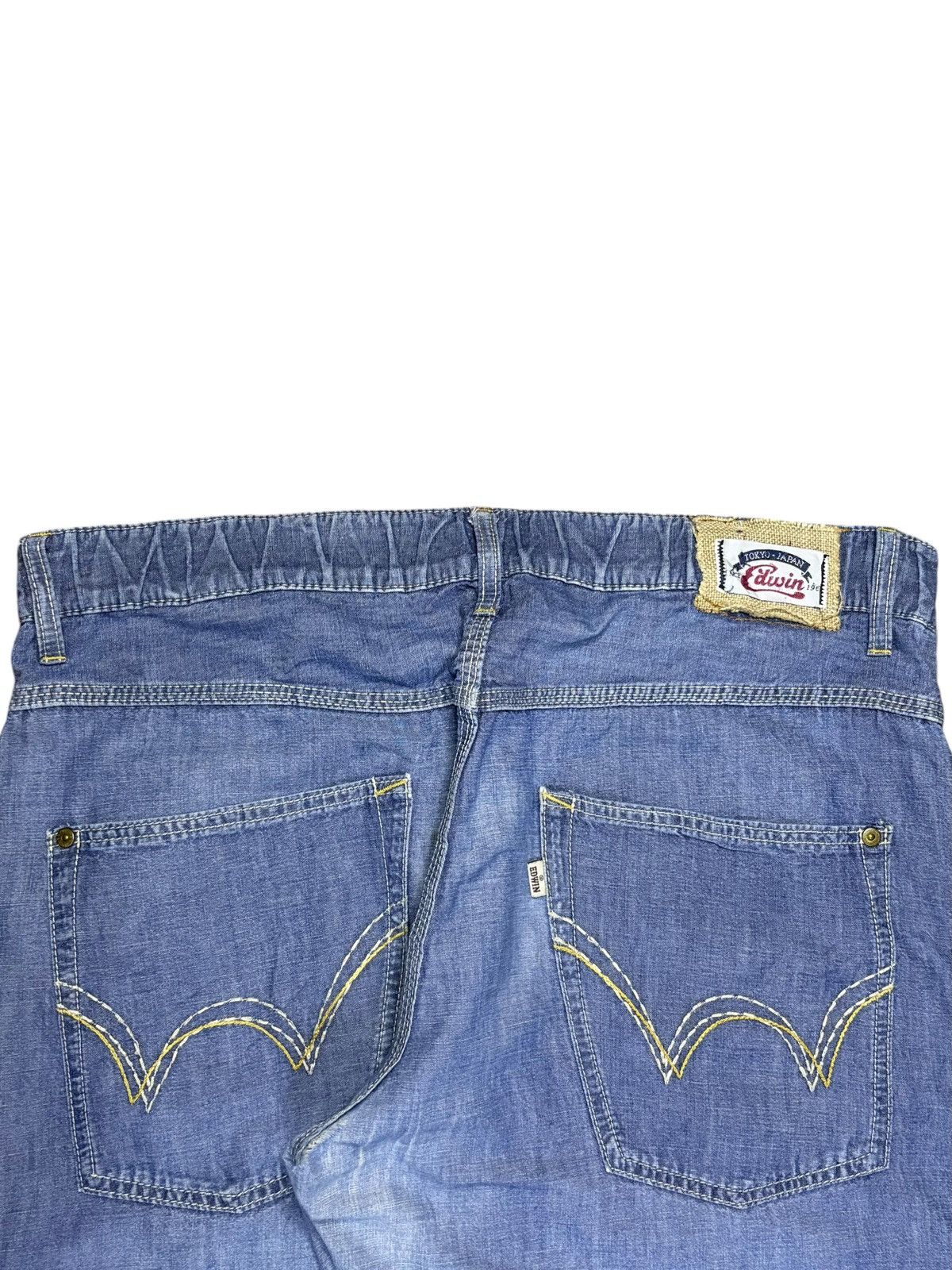 Edwin × Japanese Brand Vintage Edwin Blue Wash Sweats Style Baggy Denim Pants Size US 36 / EU 52 - 9 Thumbnail