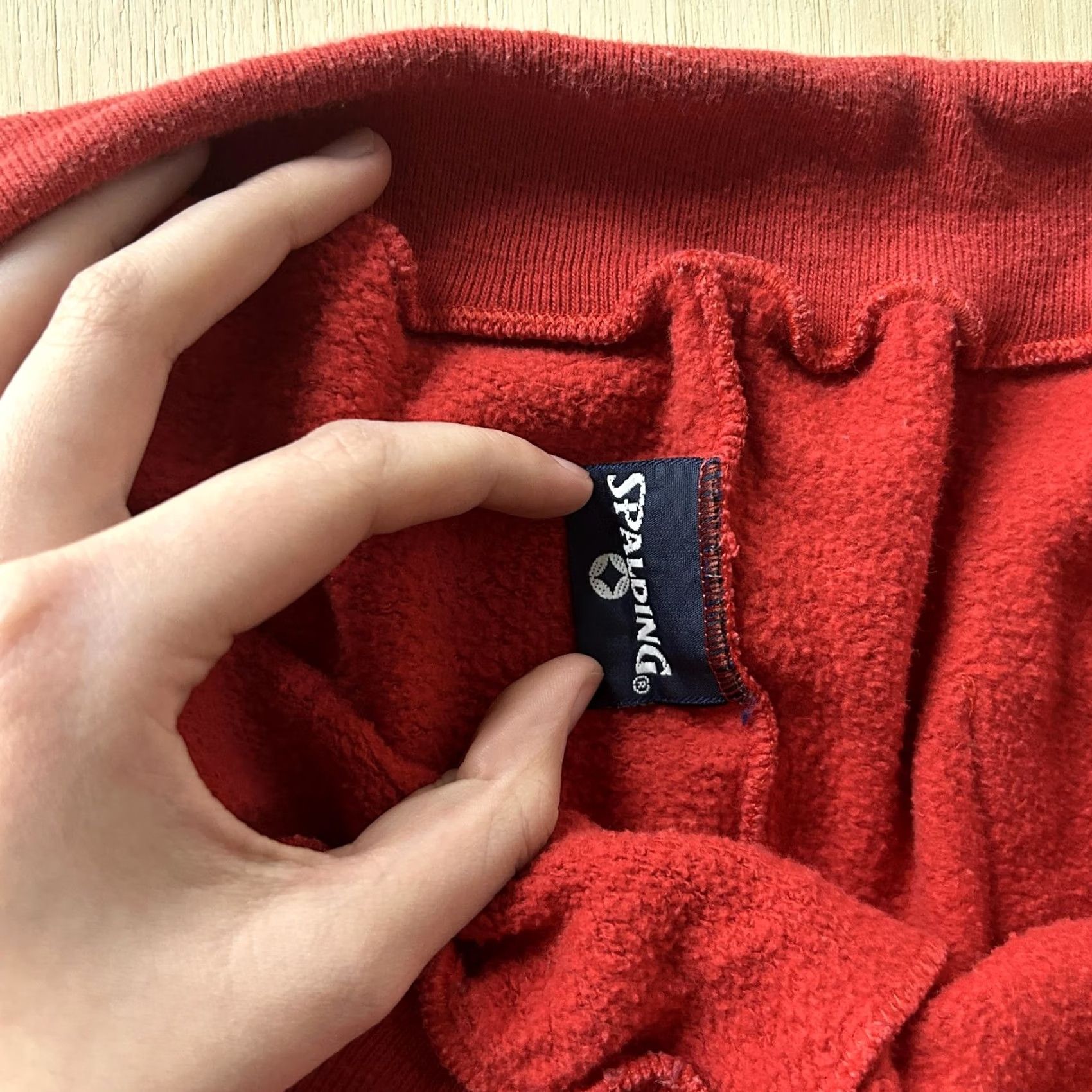 Spalding VINTAGE Spalding Sweatpants Mens M Red Fleece Joggers Elastic Waist Gym Pants Size US 31 - 2 Thumbnail