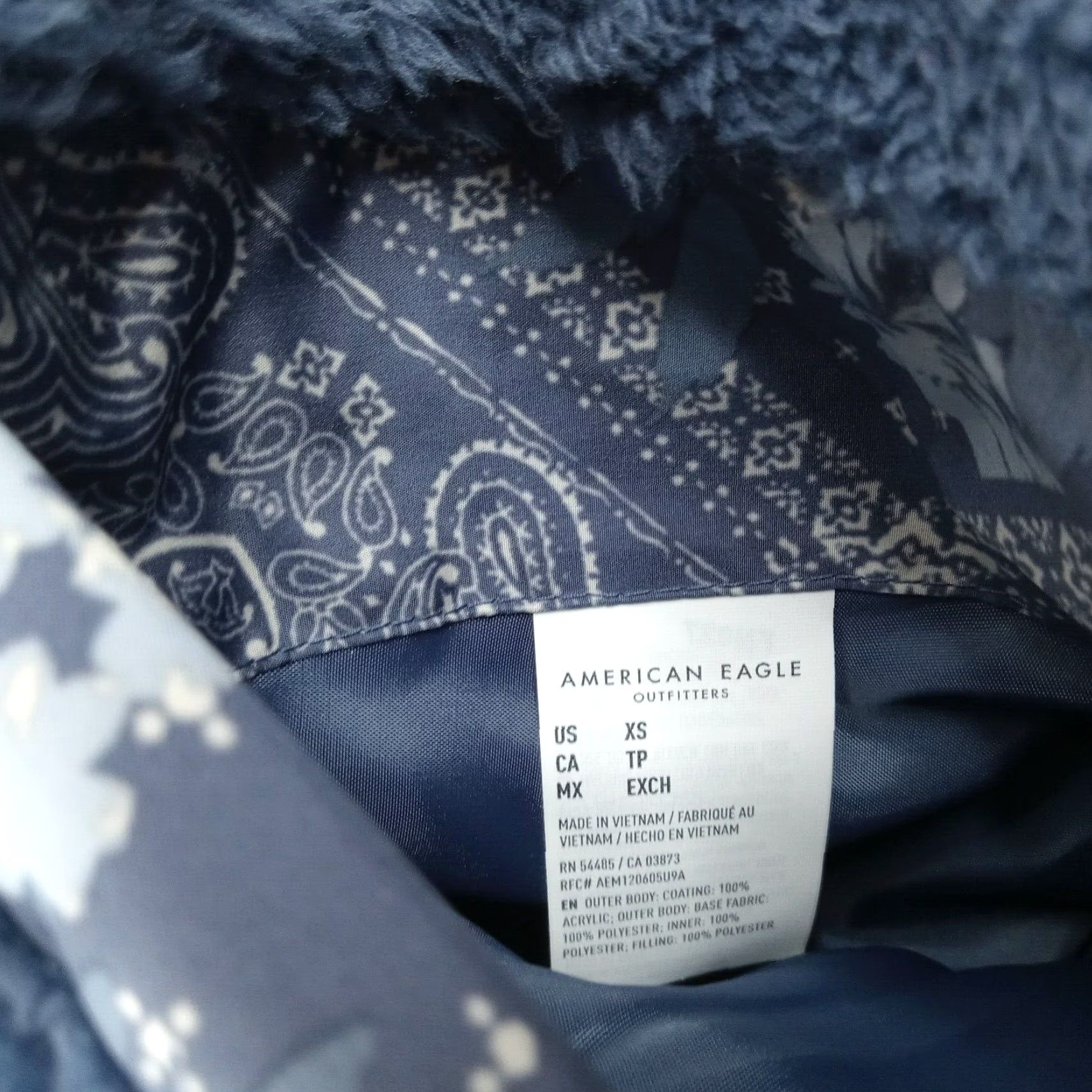 American Eagle Outfitters American Eagle Womens Blue Fuzzy Cropped Mid-Length Zip Up Jacket XS Size XS / US 0-2 / IT 36-38 - 6 Thumbnail