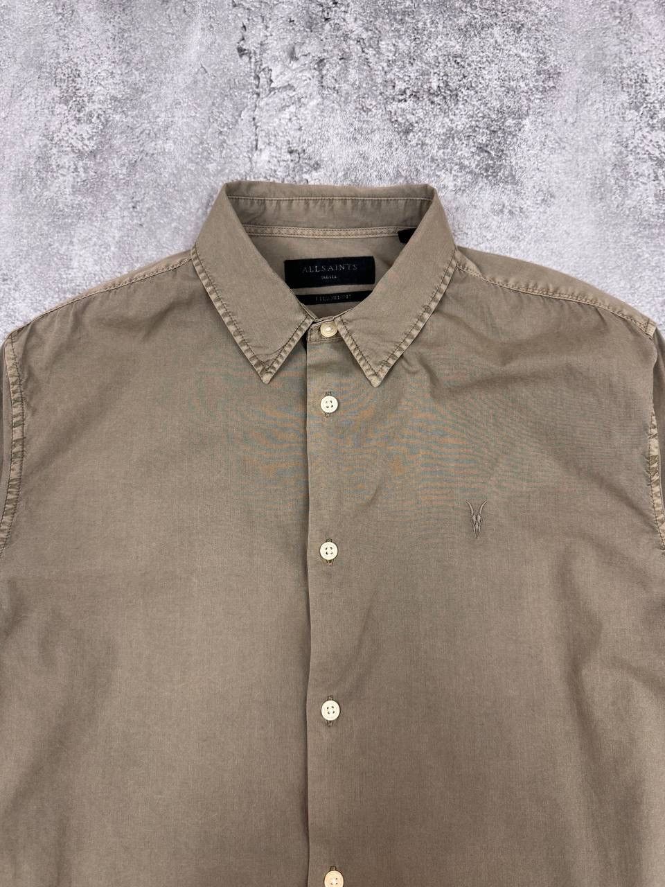 Allsaints AllSaints Men Cotton Shirt Brown Long Sleeve Size S Size US S / EU 44-46 / 1 - 3 Thumbnail