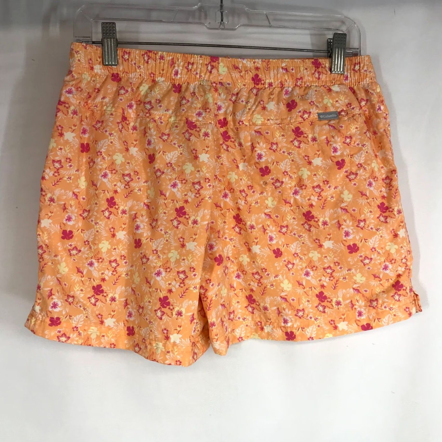 Vintage Columbia Women's Orange Floral Print Athletic Shorts S Regular Size 28" / US 6 / IT 42 - 4 Thumbnail