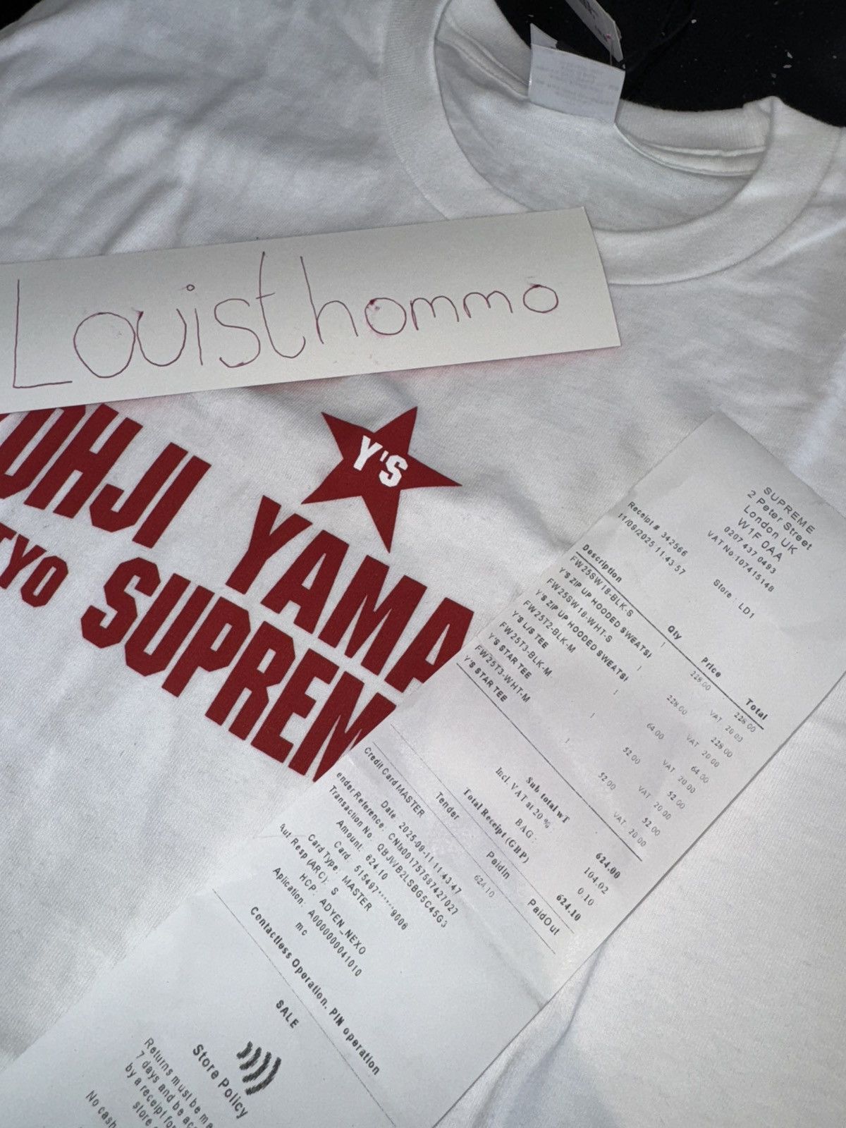 Supreme × Yohji Yamamoto Supreme Y's by Yohji Yamamoto Star Tee White Size US M / EU 48-50 / 2 - 8 Thumbnail