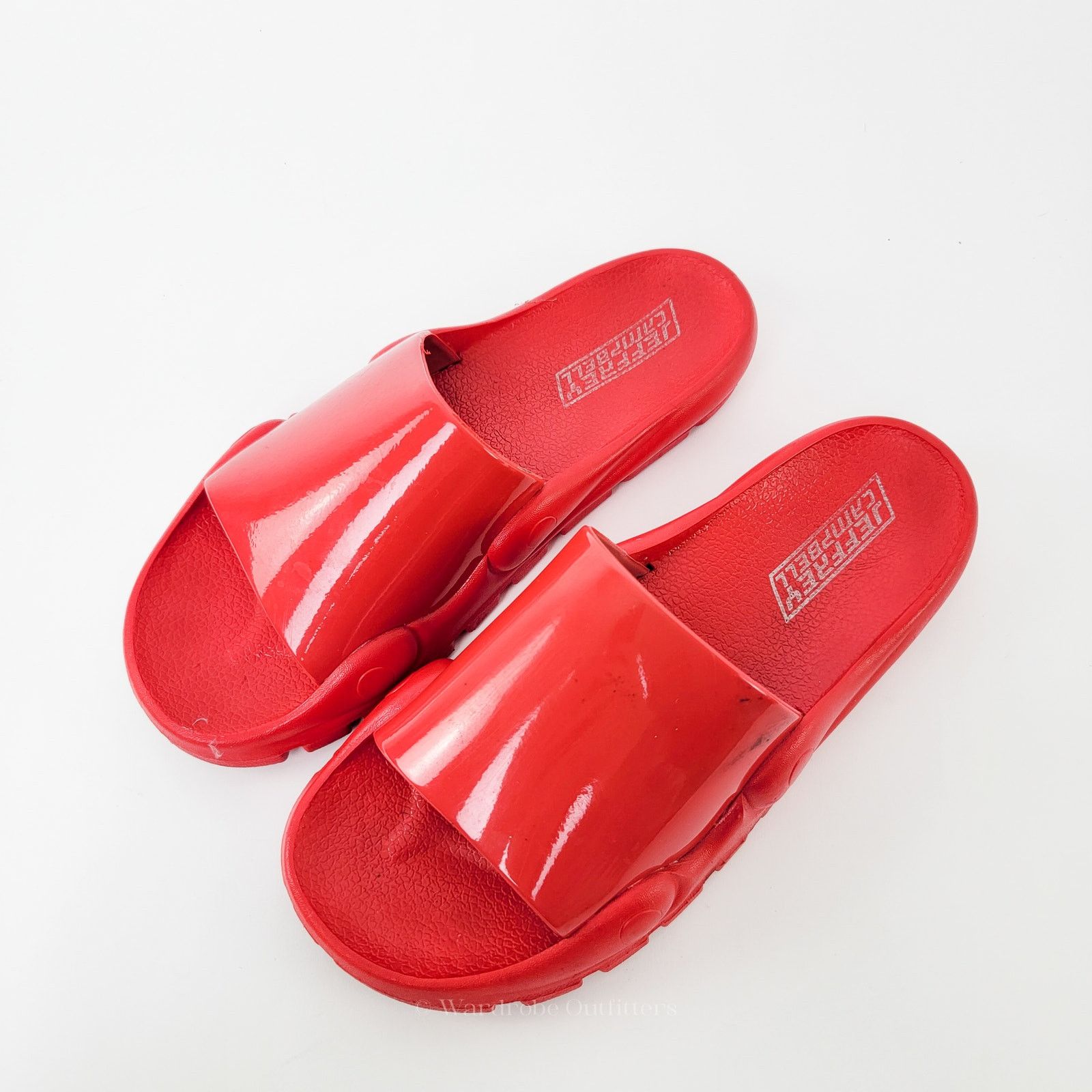 Designer Jeffrey Campbell Red Slip On Slide Sandals - 9 Size US 9 / IT 39 - 1 Thumbnail