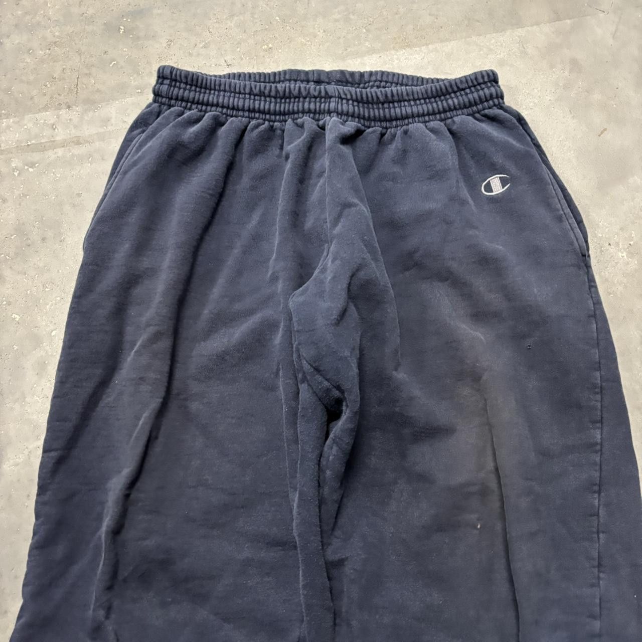 Japanese Brand × Vintage Crazy Vintage Y2K/2000s Faded Navy Blue Essential Sweatpants! Size US 30 / EU 46 - 4 Thumbnail