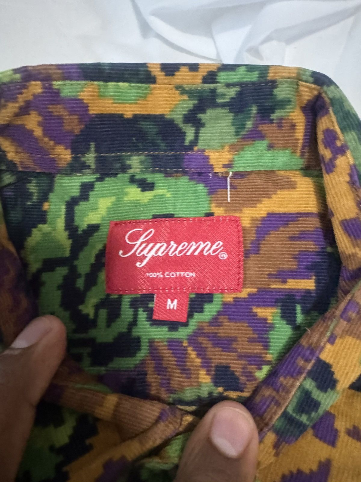 Supreme Digi Floral corduroy Shirt “Gold” Size US M / EU 48-50 / 2 - 2 Thumbnail