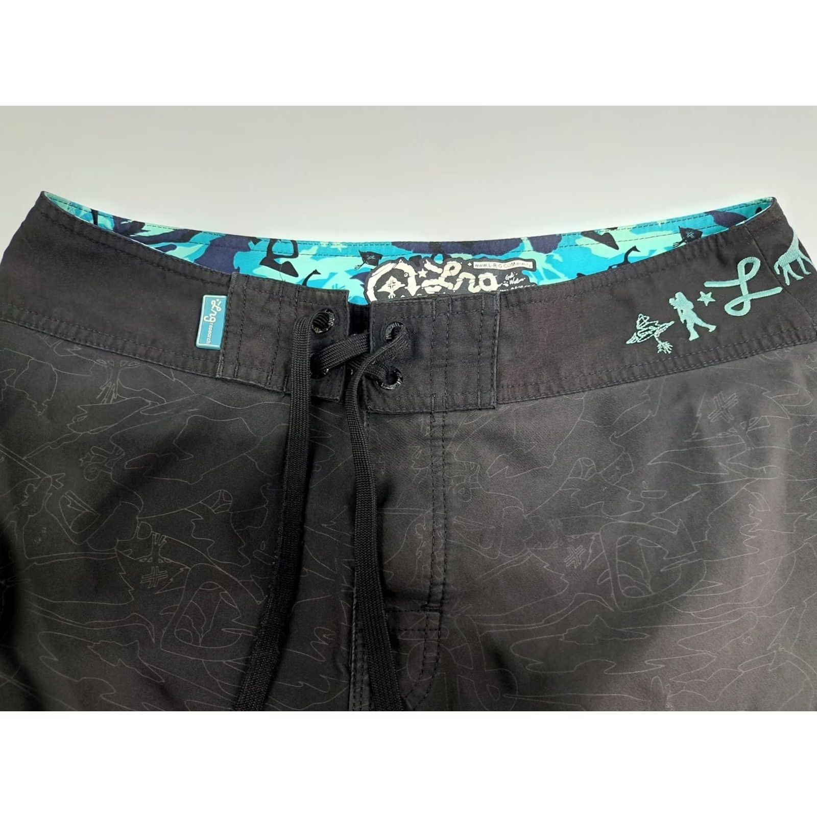 Vintage LRG Lifted Research Group Board Shorts Mens Size 30 Black Green #4521 Size US 30 / EU 46 - 4 Thumbnail