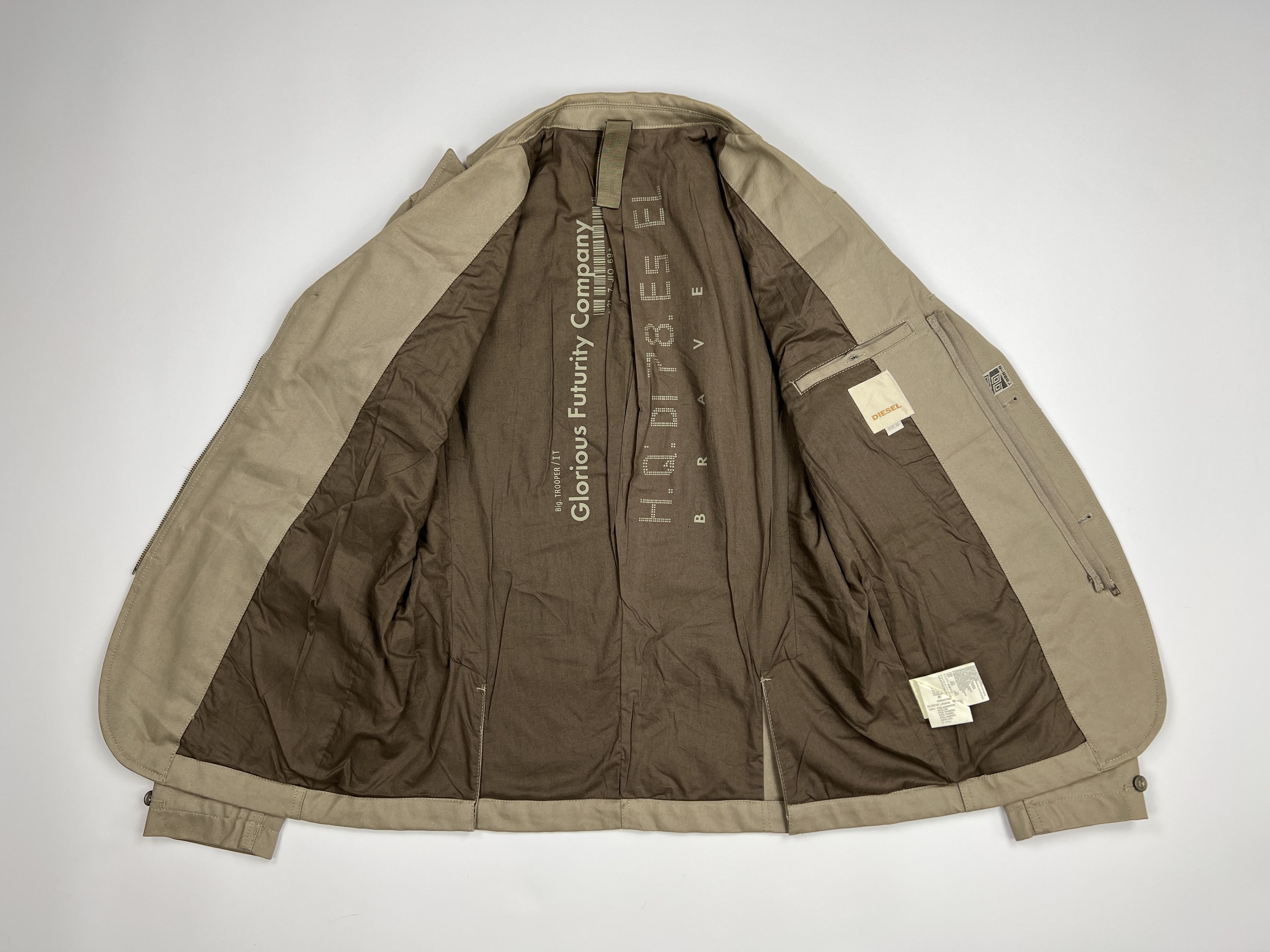 Diesel × Vintage Vintage Diesel Workwear Military Style Blazer Khaki Size US XL / EU 56 / 4 - 6 Thumbnail