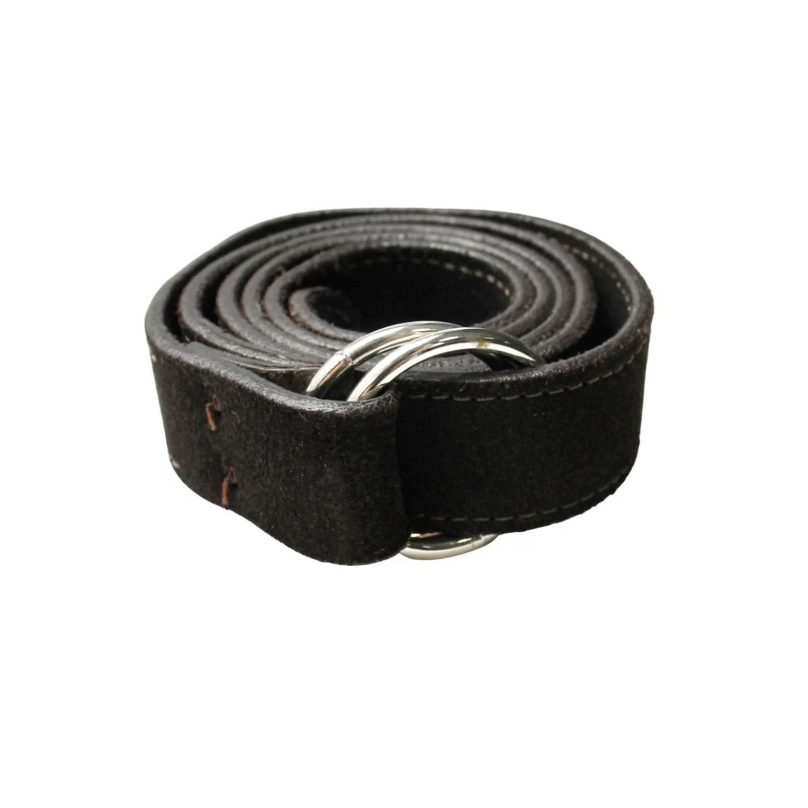 Suitsupply Suitsupply Belt Men's 85/34 Suede Genuine Leather Brown Double Round Buckle Belt Size ONE SIZE - 2 Thumbnail