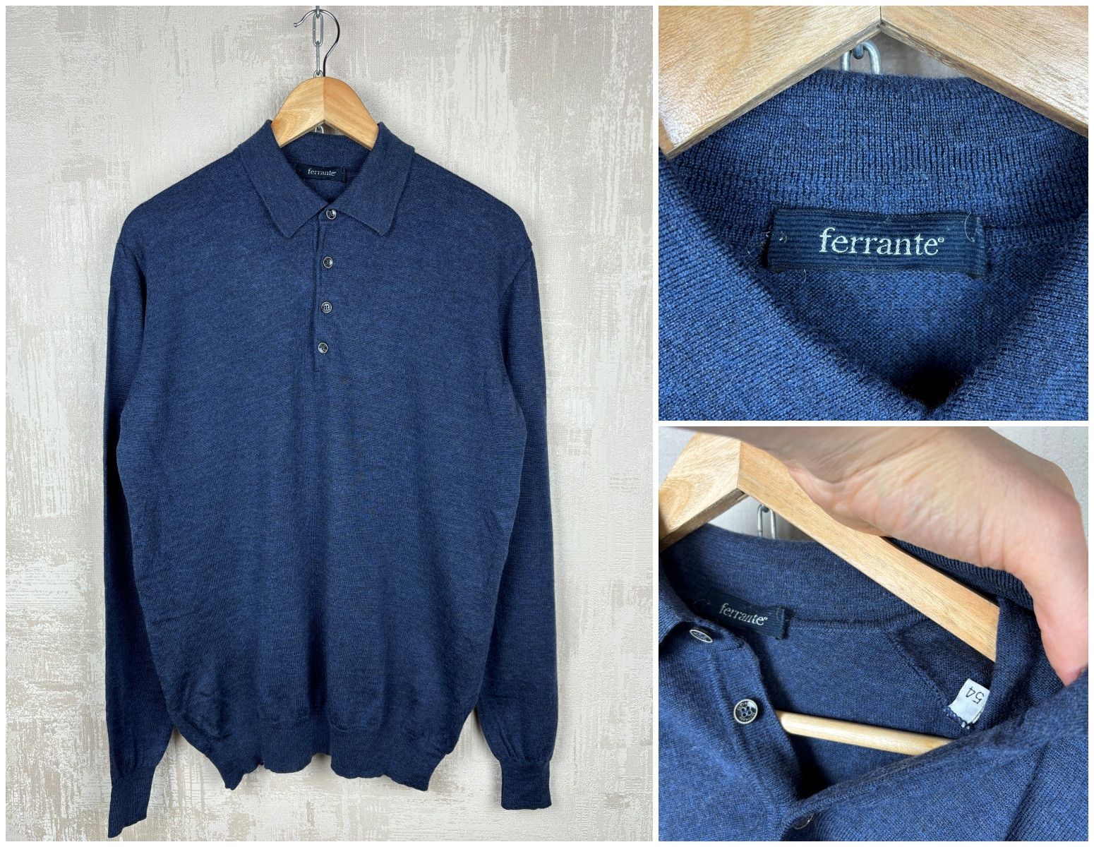 Other Ferrante Merino Wool Polo Collar Sweater Size 54 (XL) Size US XL / EU 56 / 4 - 2 Thumbnail