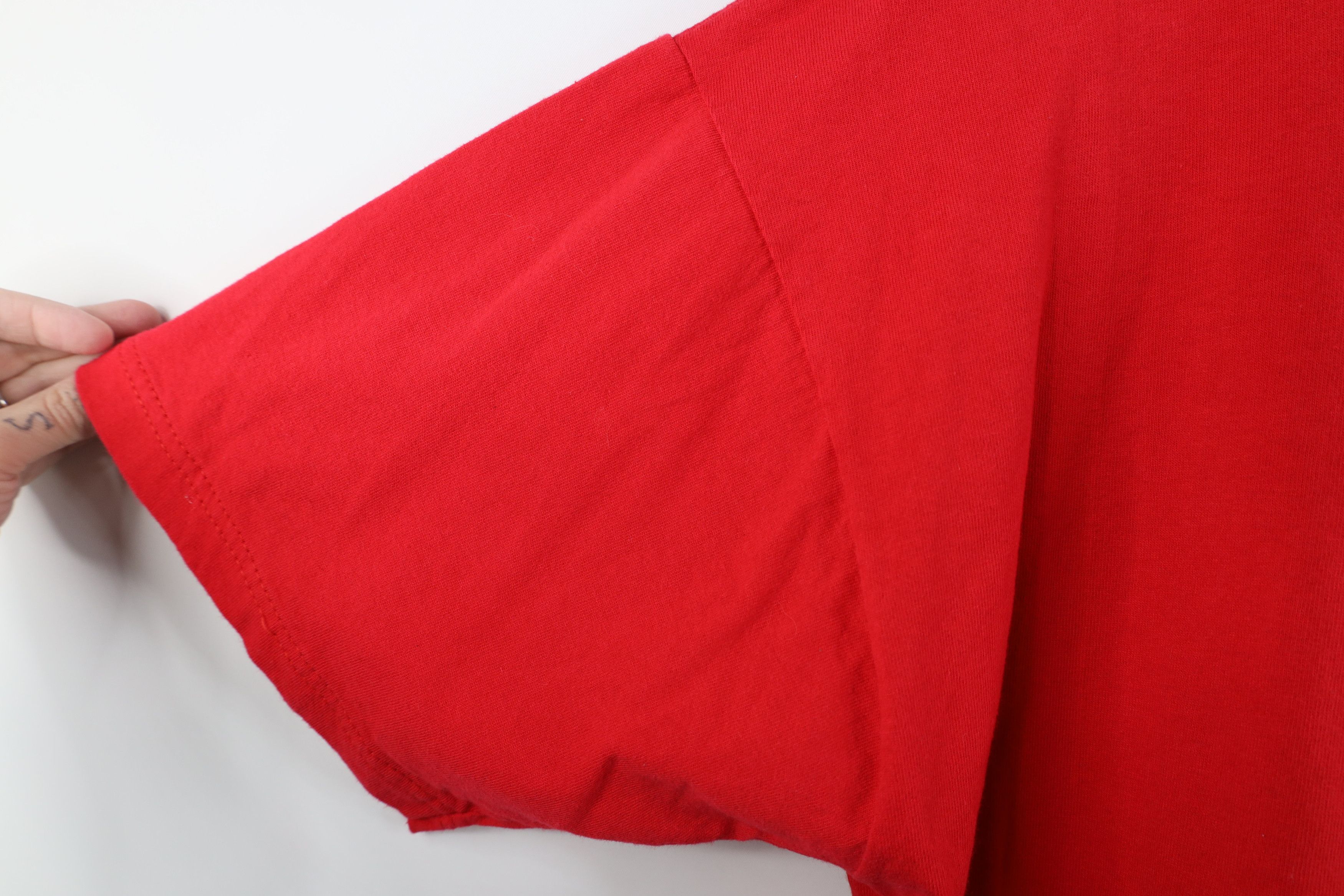 Vintage Vintage 90s Streetwear Heavyweight Cotton T-Shirt Red USA Size US XL / EU 56 / 4 - 7 Thumbnail