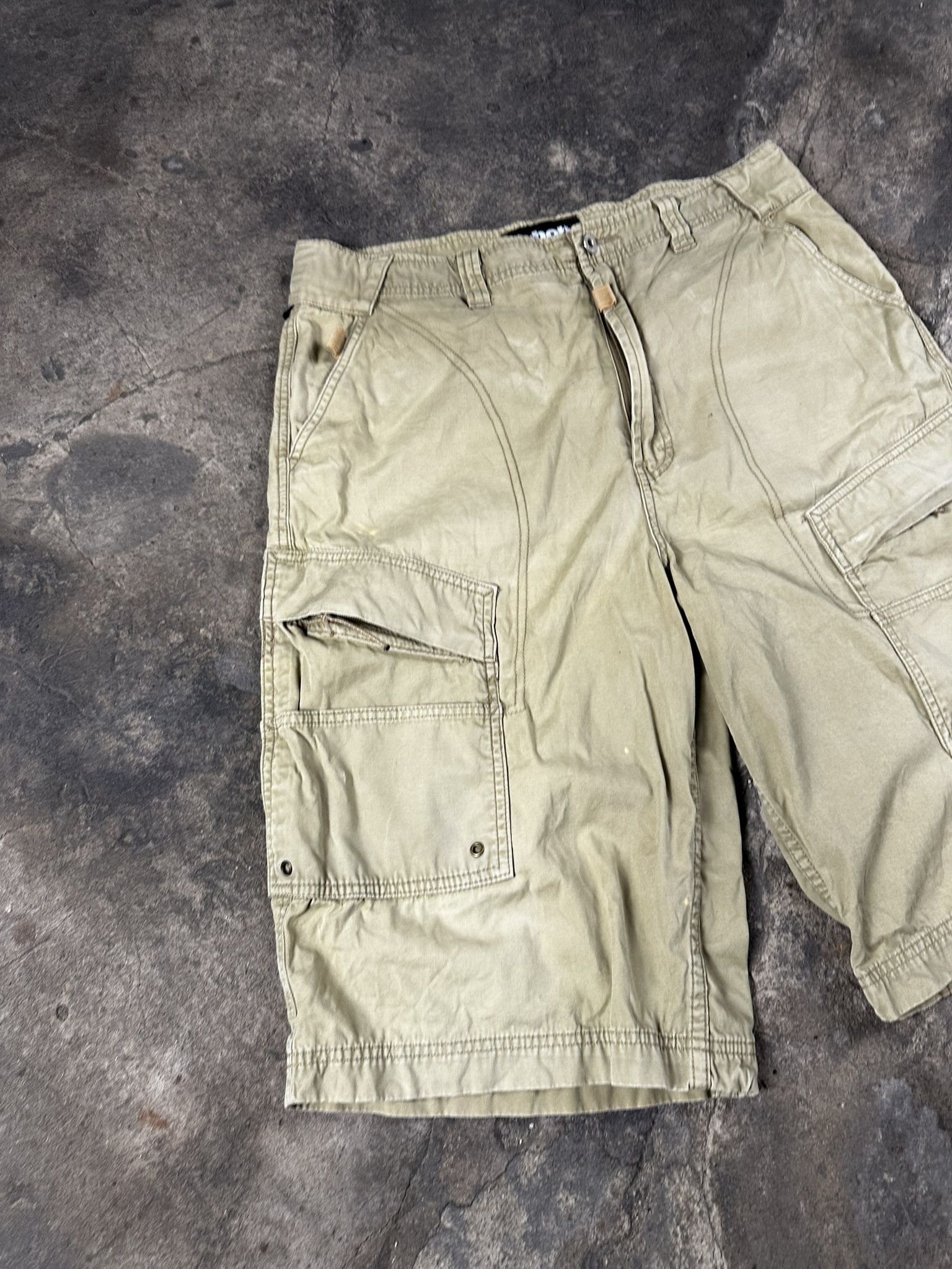 Schott 2000s Schott Baggy Cargo Military Washed Y2k Shorts Size US 32 / EU 48 - 2 Thumbnail