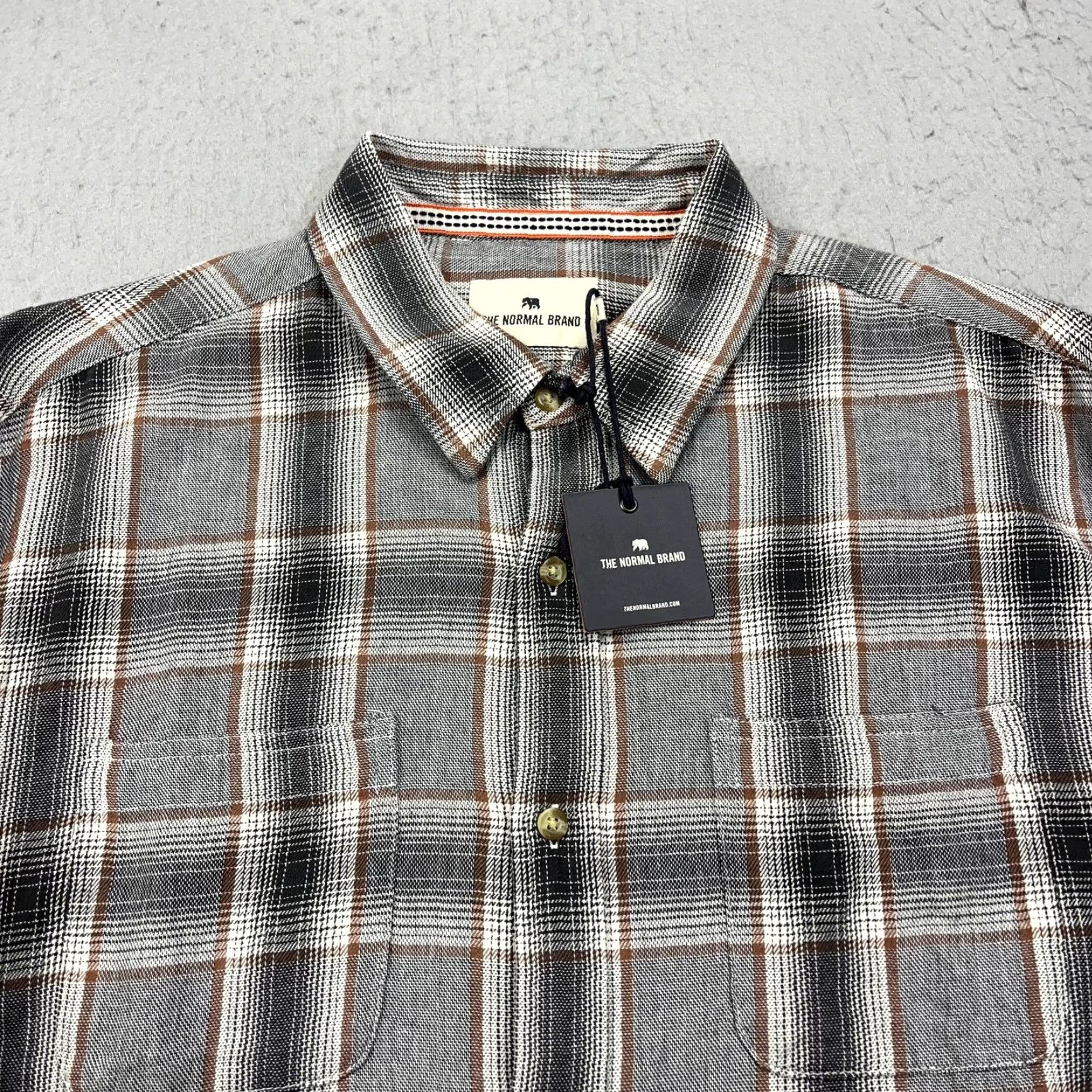 J Brand The Normal Brand Shirt Mens Large Gray Plaid Jackson Button Up Flannel NWT Size US L / EU 52-54 / 3 - 2 Thumbnail