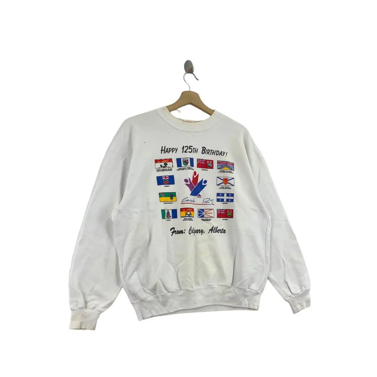 Vintage Vintage 1992 CANADA 125th ANNIVERSARY Alberta Sweatshirt Size M / US 6-8 / IT 42-44 - 3 Thumbnail