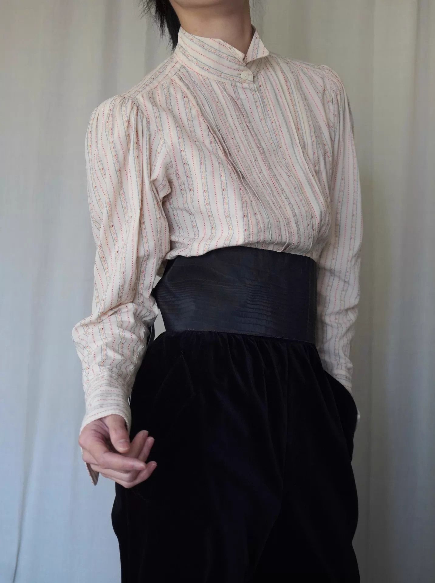 Yves Saint Laurent Yves Saint Laurent 1979 Rive Gauche Black & White Waist Sash Size ONE SIZE - 3 Thumbnail