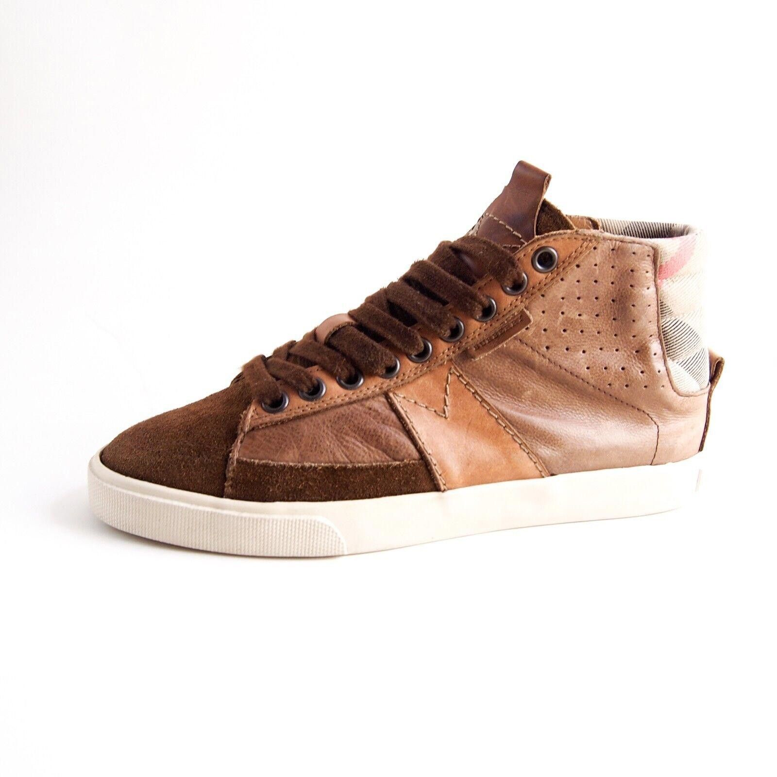 Burberry Burberry Nova Check Sneakers Brown Leather EU 36 US 6 Size US 6 / IT 36 - 1 Thumbnail