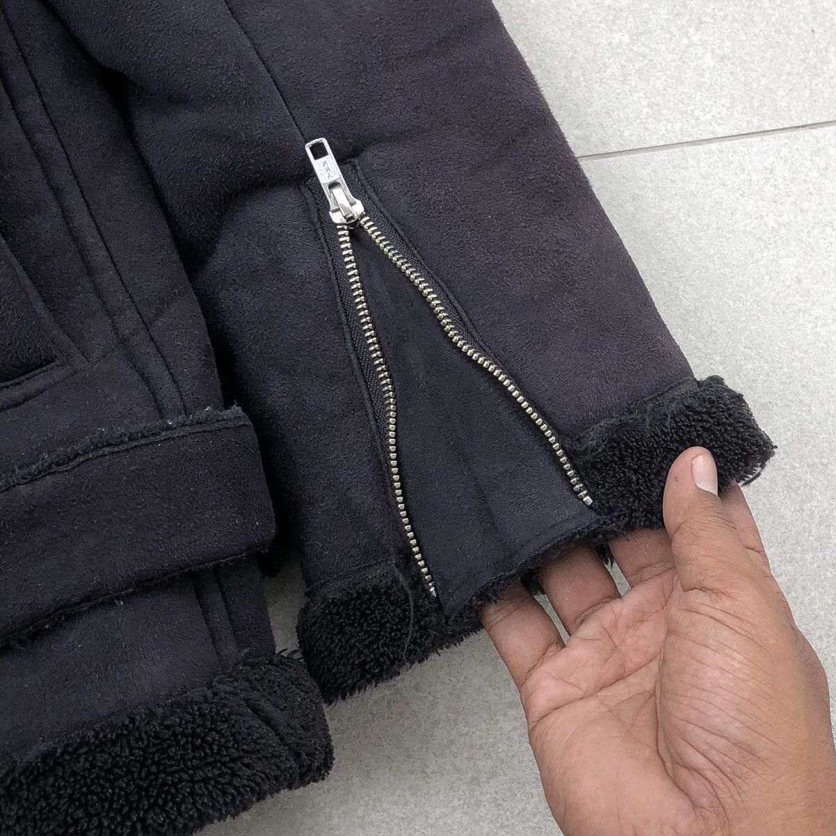 Japanese Brand Browny Standard Suede Shearling Biker Belted Zipper Jacket Size US M / EU 48-50 / 2 - 15 Thumbnail