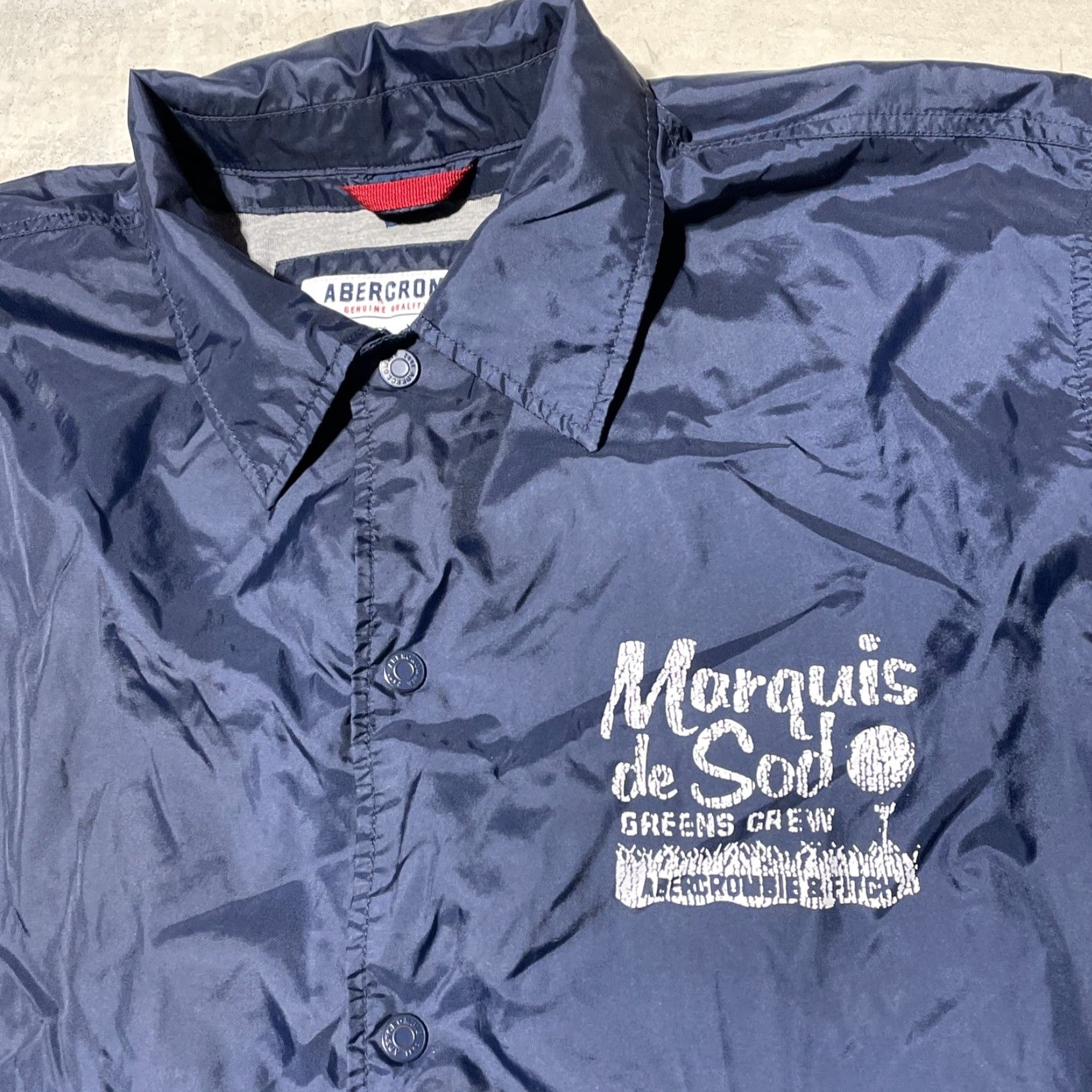 Abercrombie & Fitch VINTAGE Abercrombie & Fitch Jacket Men XL Windbreaker Golf Coat Nylon Satin Zip Pockets Logo Blue Marquis de Sod? Size US XL / EU 56 / 4 - 2 Thumbnail