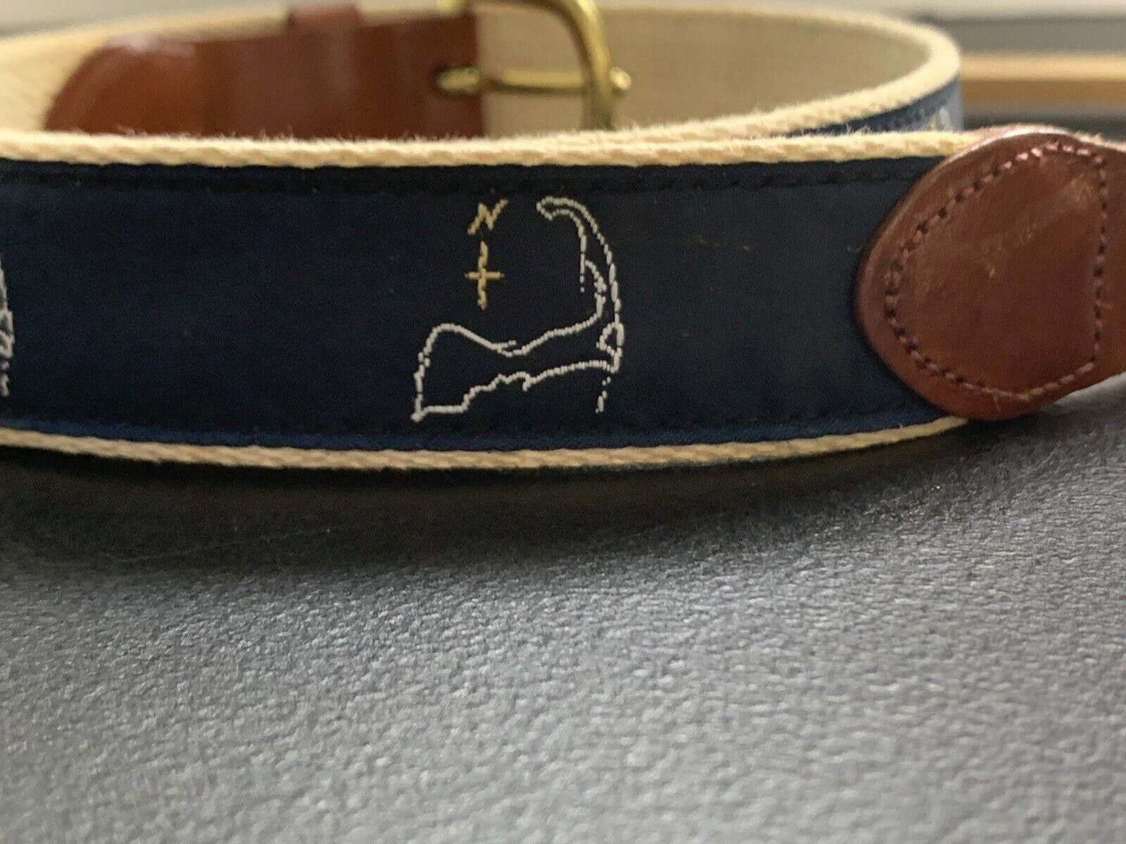 Other Vtg Leather Man Cape Cod Solid Brass Buckle Woven Belt Sz 34 Size ONE SIZE - 1 Thumbnail