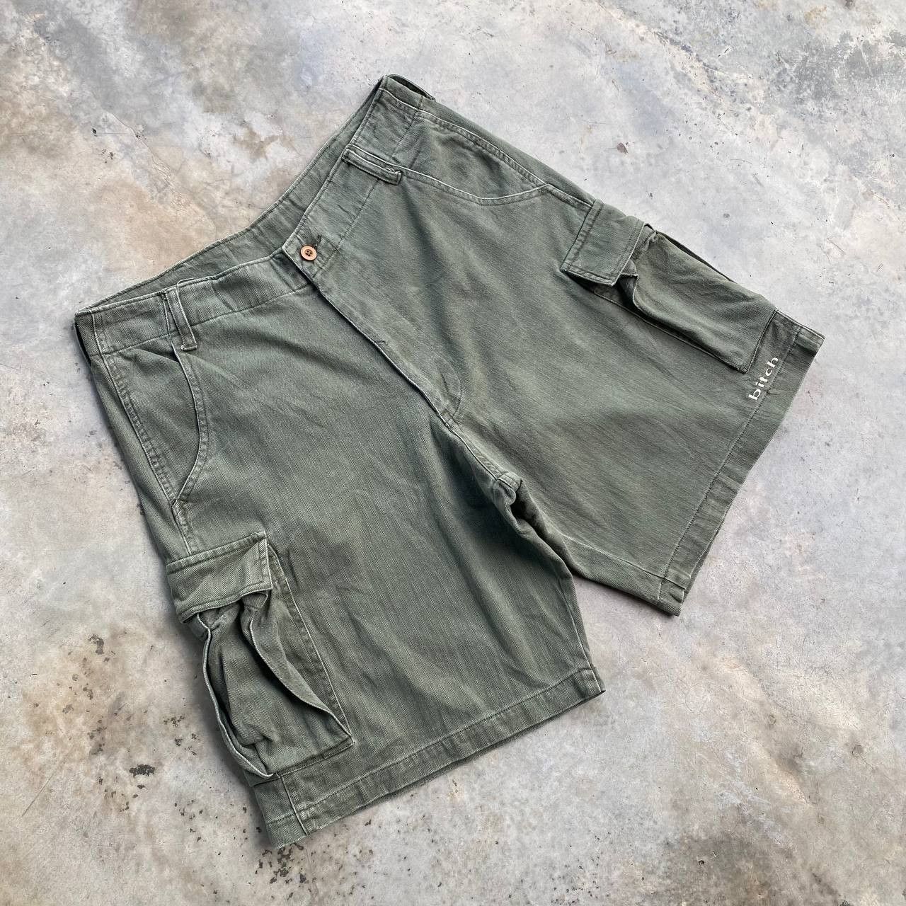 Shorty's Skateboards × Vintage VINTAGE BITCH SHORTPANT GREEN MILITARY W32 Size US 32 / EU 48 - 3 Thumbnail