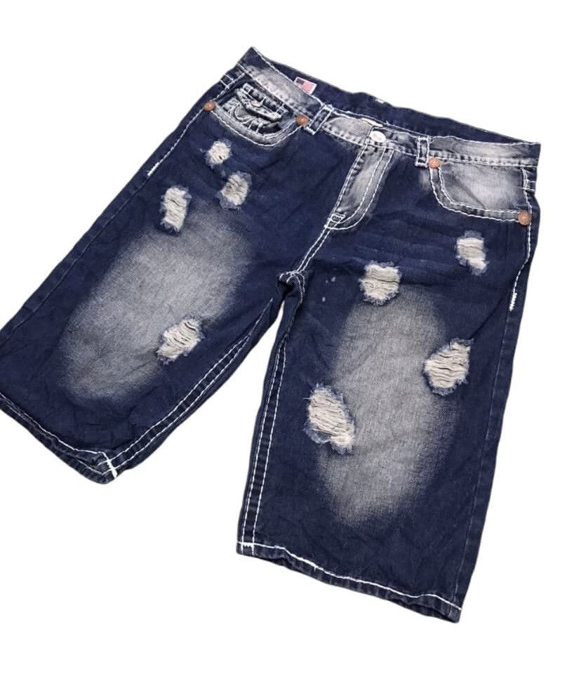 True Religion Vtg True Religion Joey Super T Distressed Short Baggy Jeans Size US 38 / EU 54 - 2 Thumbnail